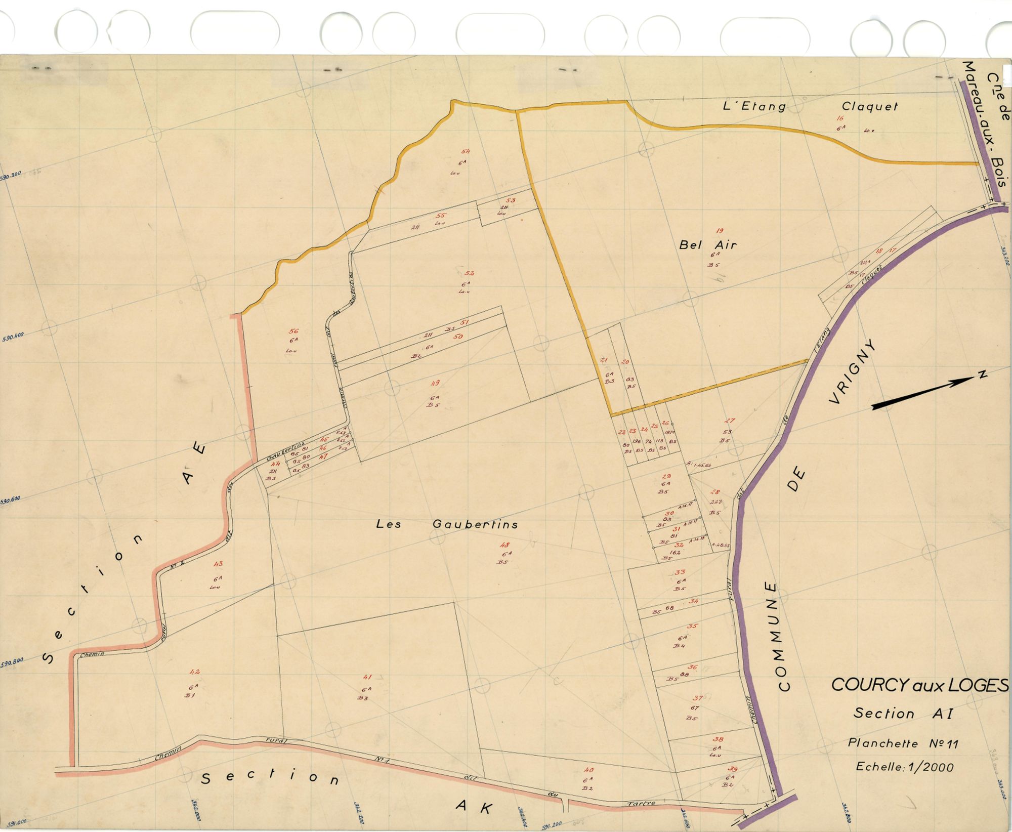 Courcy-aux-Loges - Sections