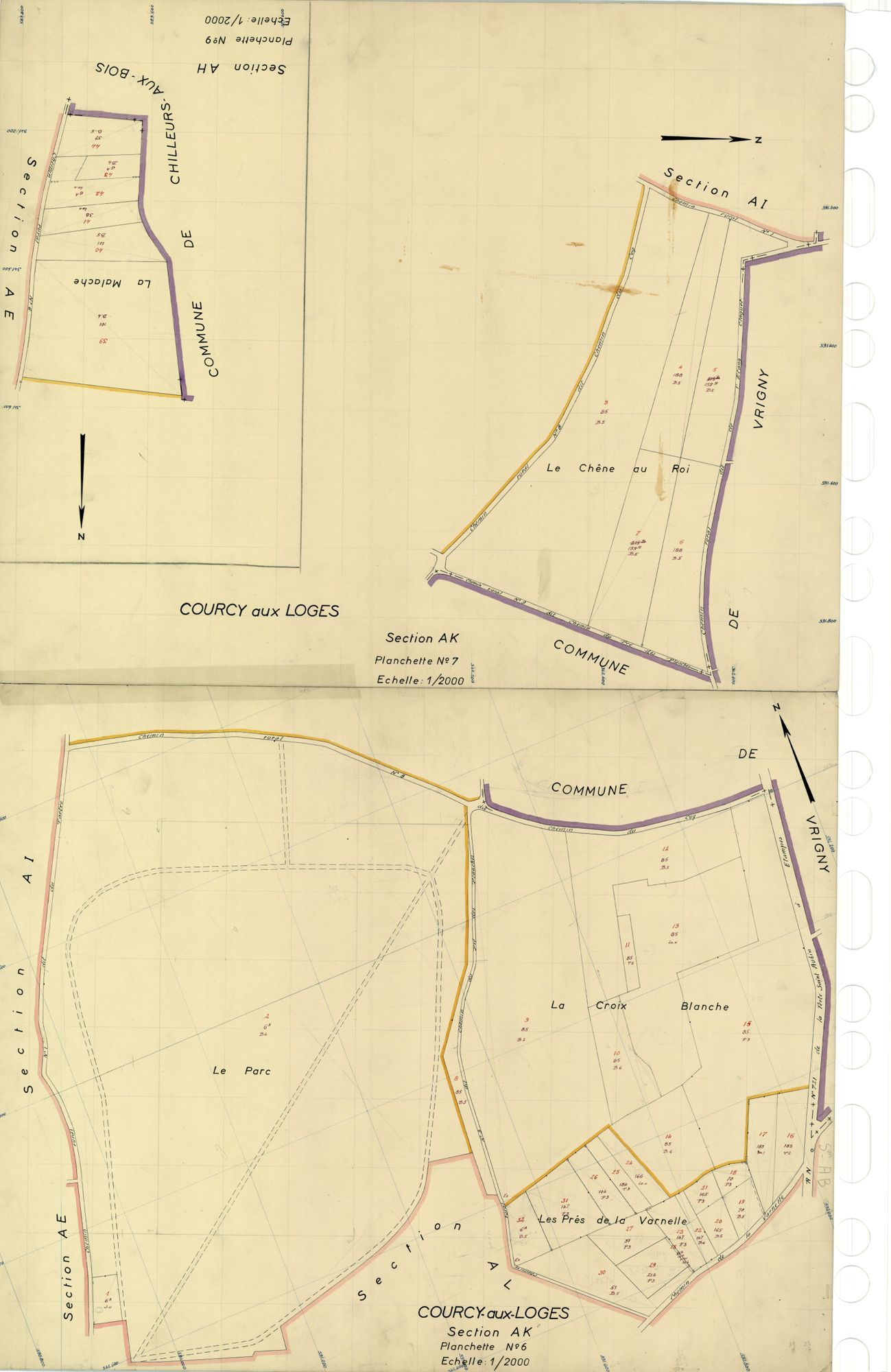Courcy-aux-Loges - Sections