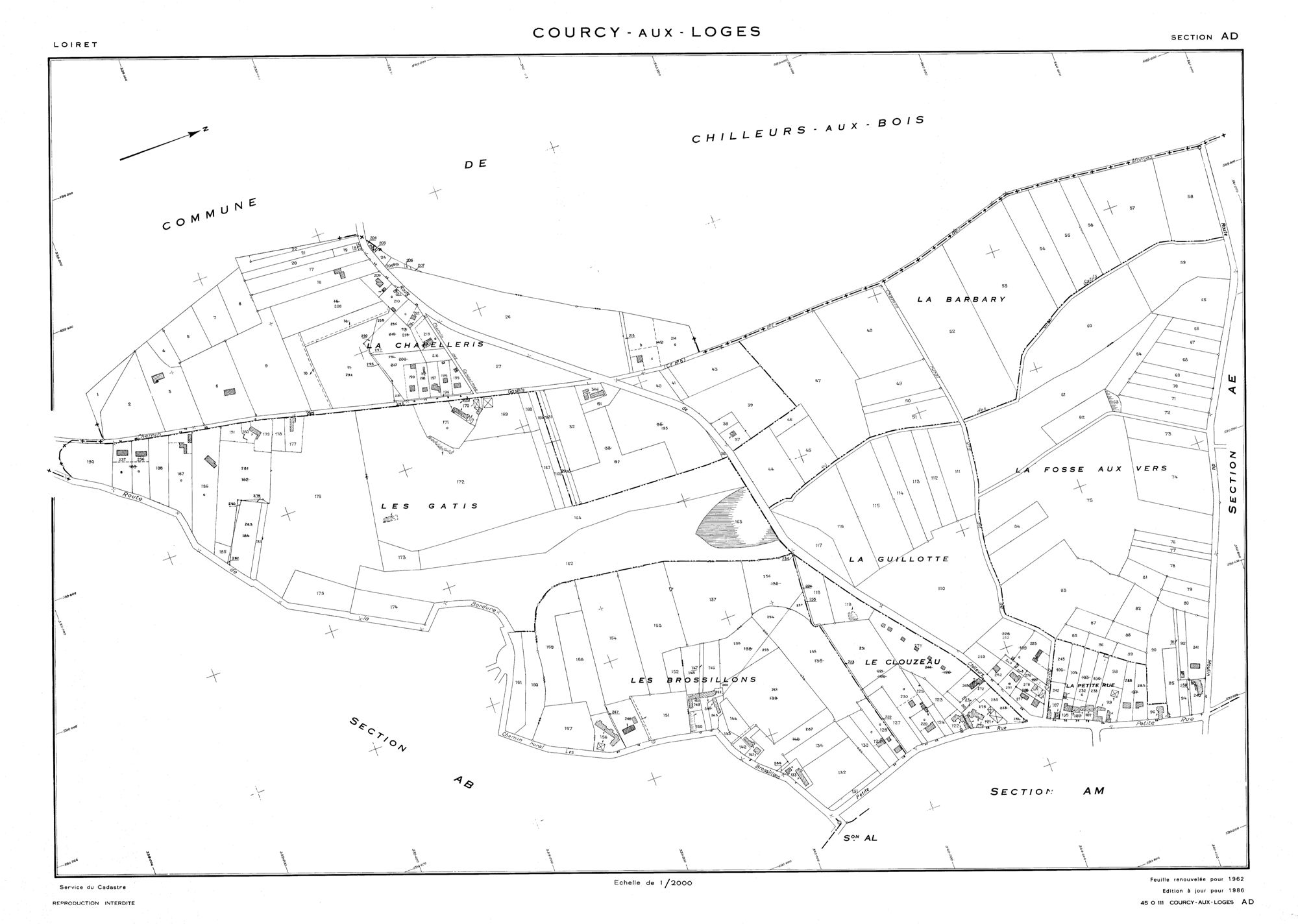 Courcy-aux-Loges - Sections