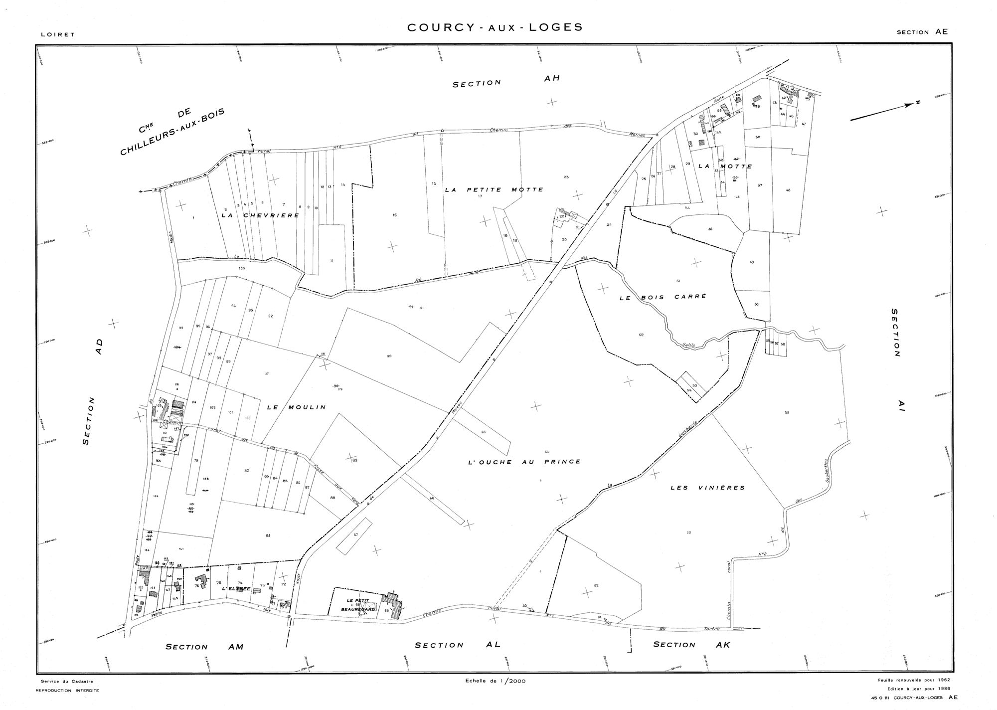 Courcy-aux-Loges - Sections