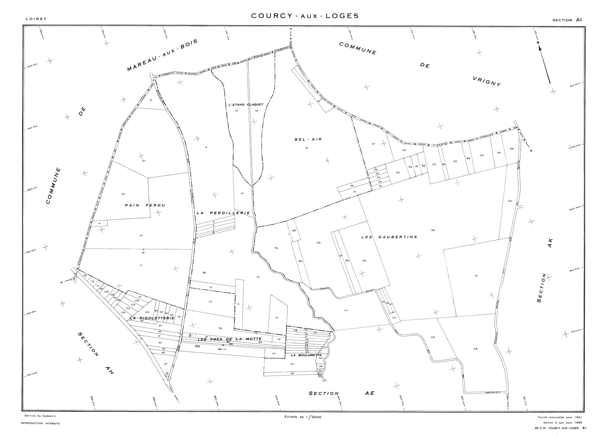 Courcy-aux-Loges - Sections