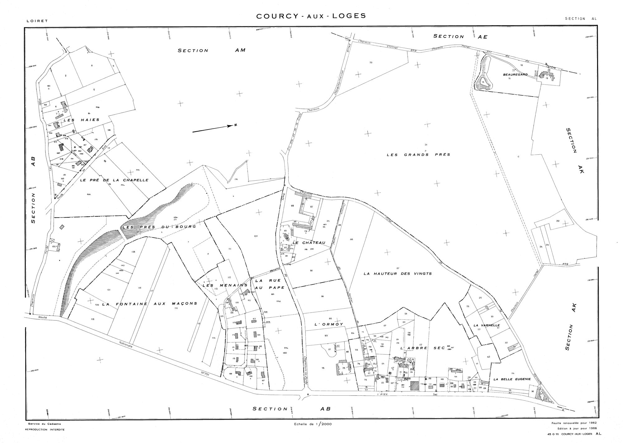 Courcy-aux-Loges - Sections