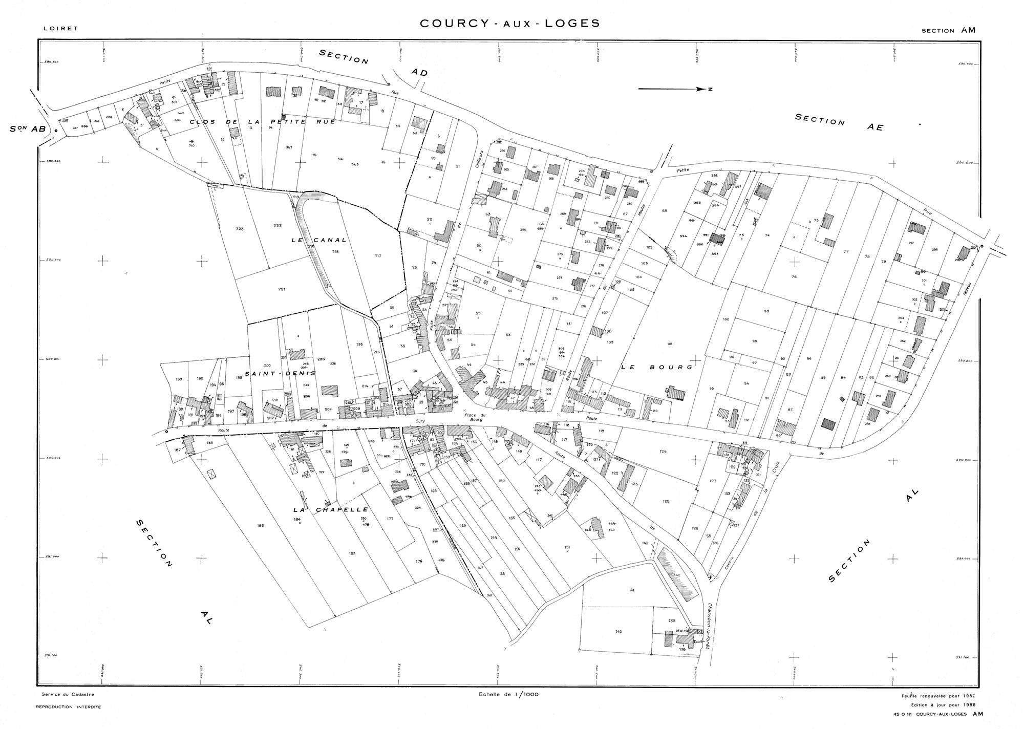 Courcy-aux-Loges - Sections