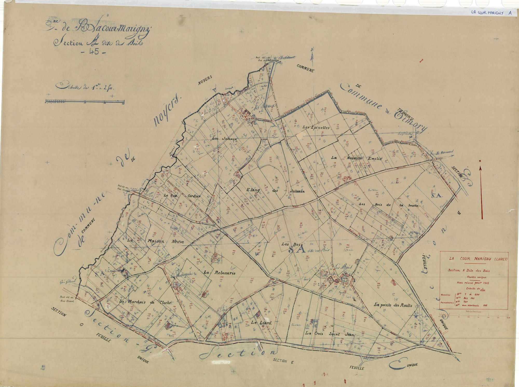 La Cour-Marigny - Sections