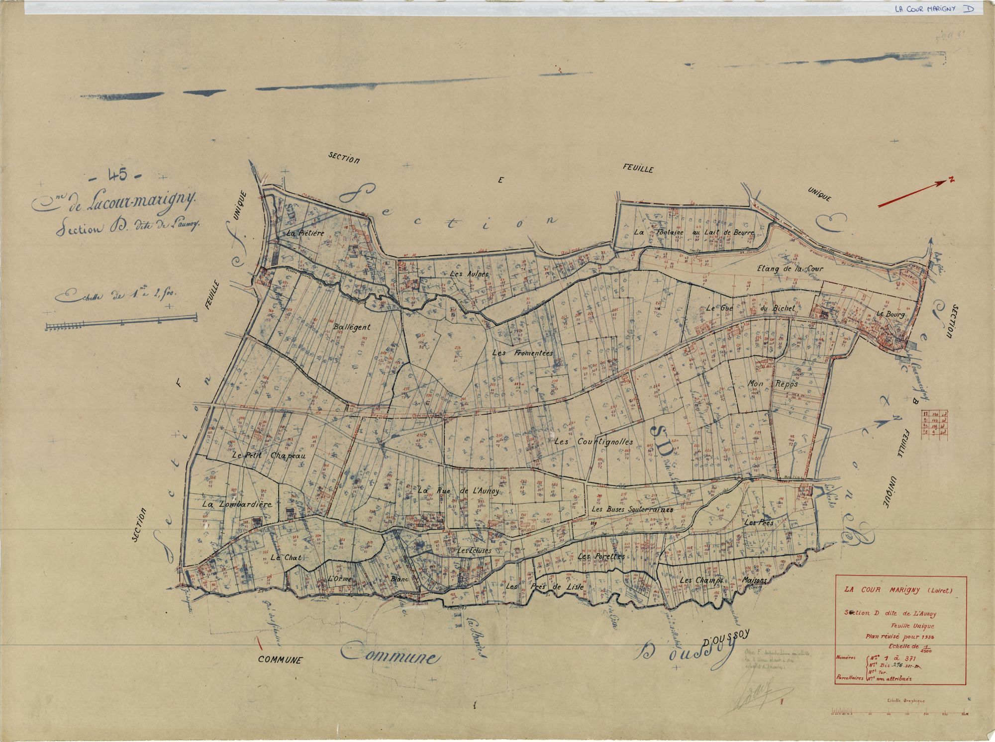 La Cour-Marigny - Sections