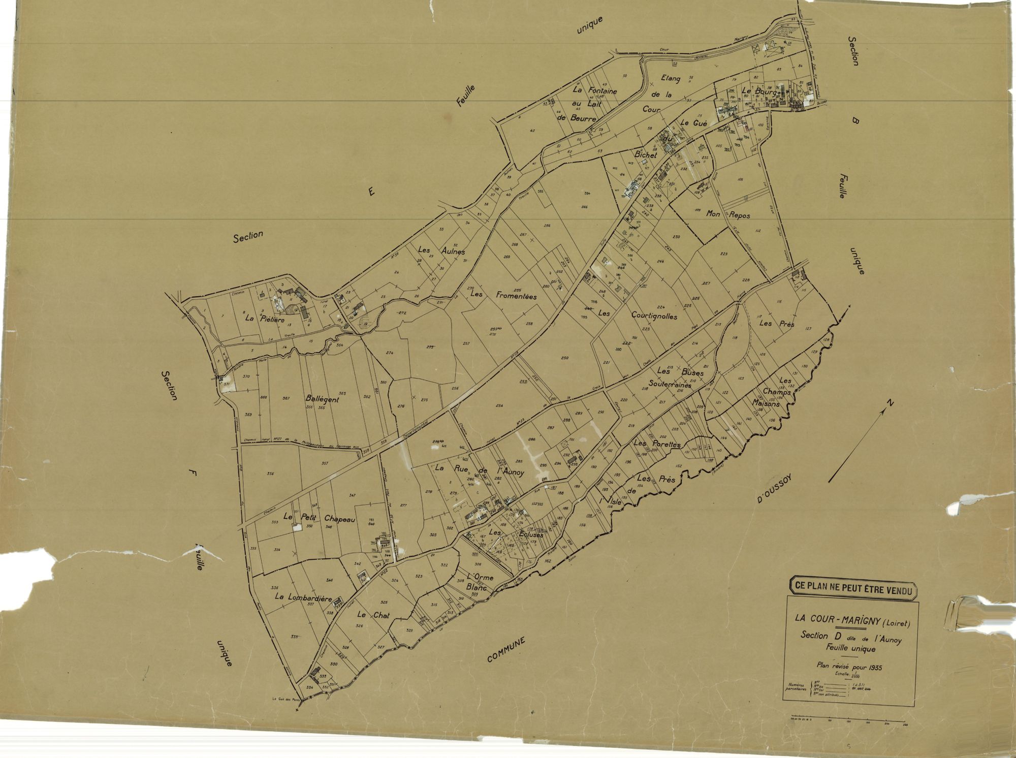 La Cour-Marigny - Sections