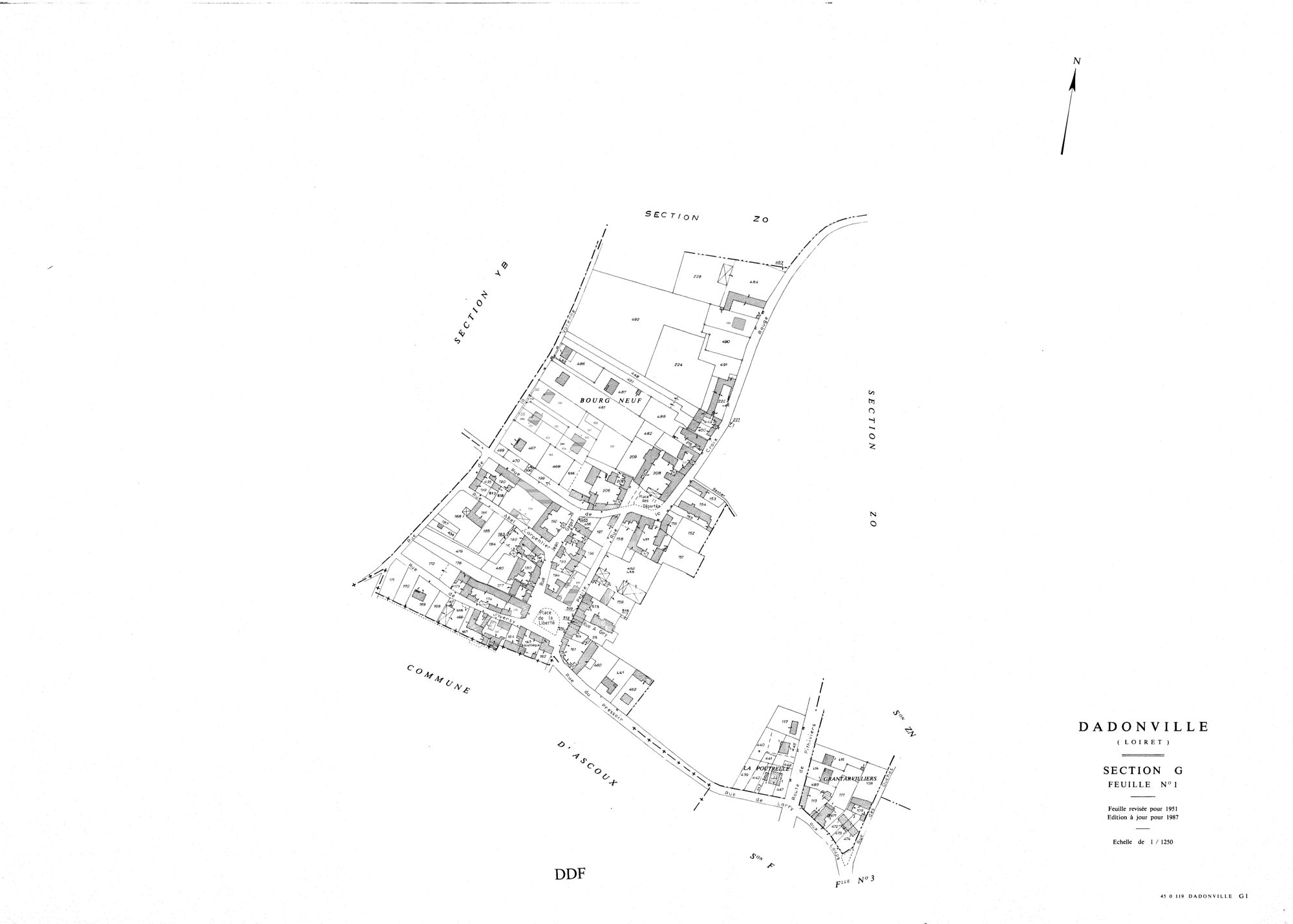 Dadonville - Sections