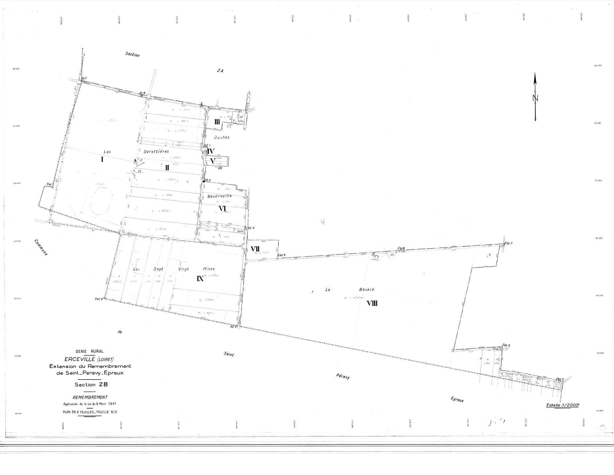 Erceville - Sections