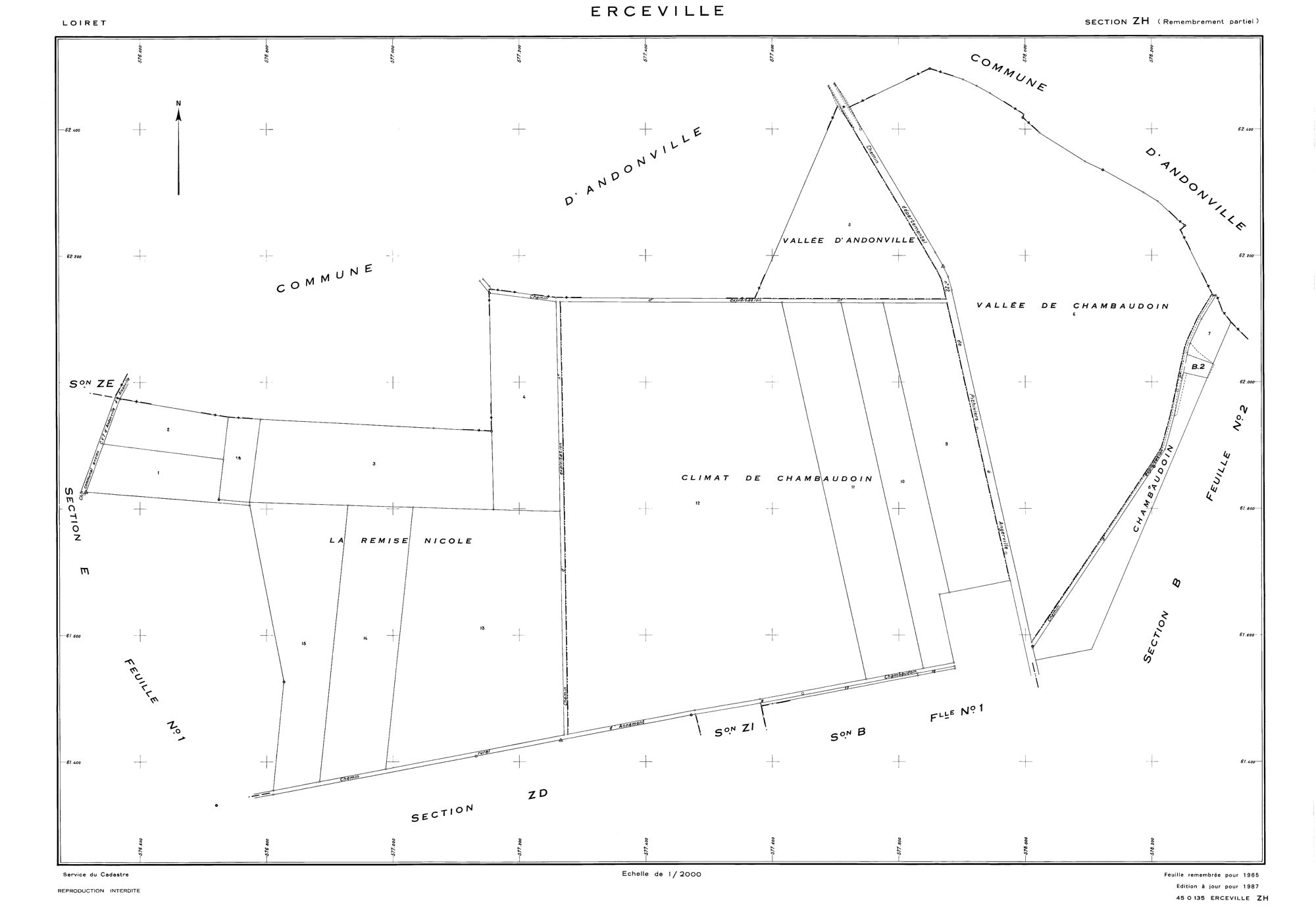 Erceville - Sections