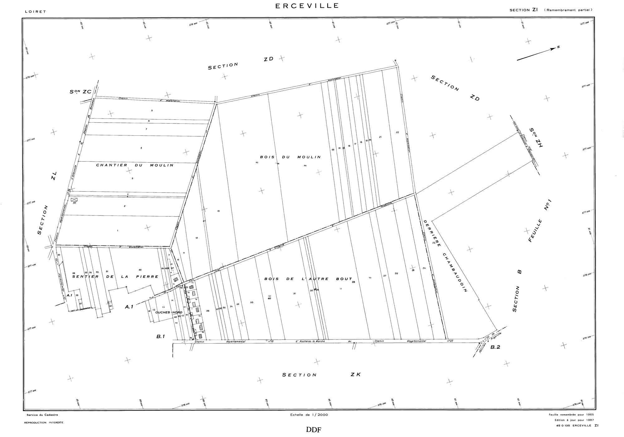 Erceville - Sections
