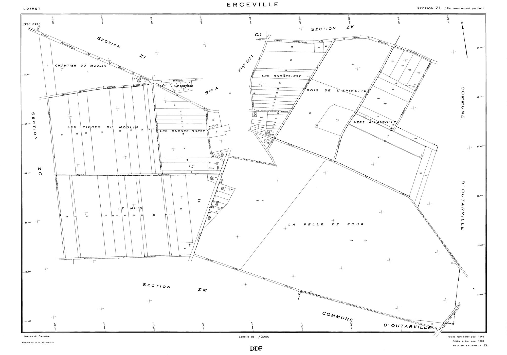 Erceville - Sections