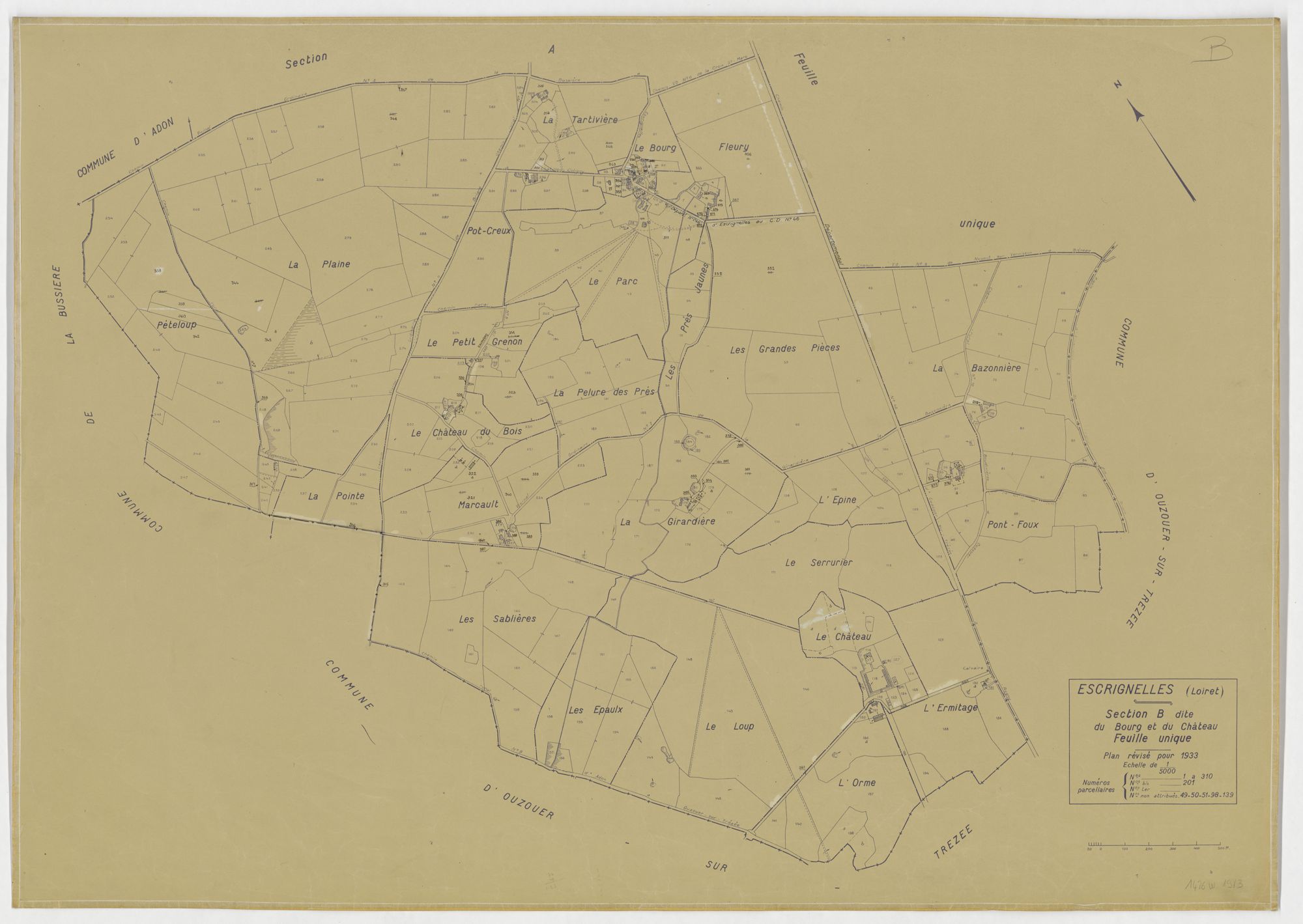 Escrignelles - Sections
