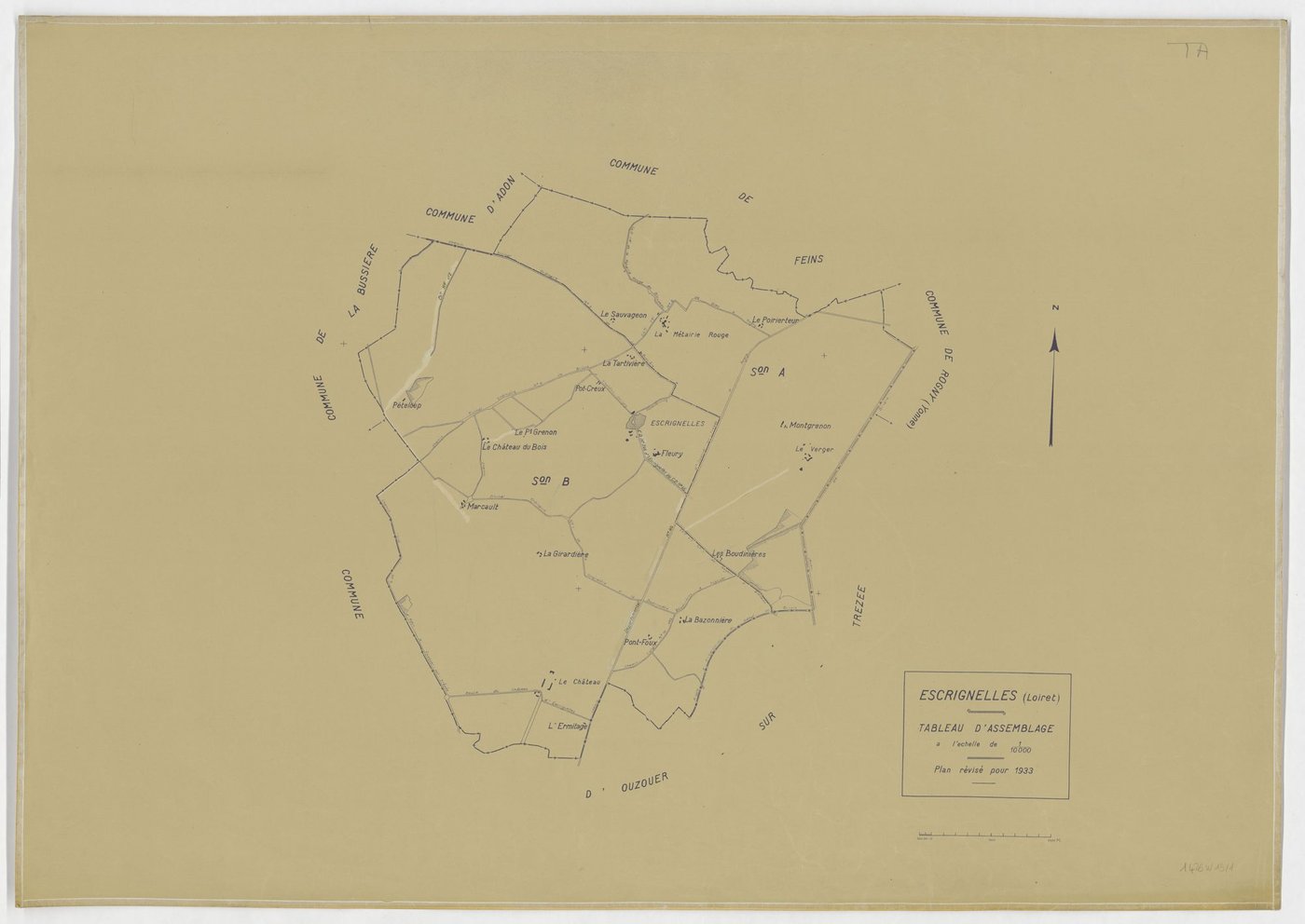 Escrignelles - Tableau d'assemblage