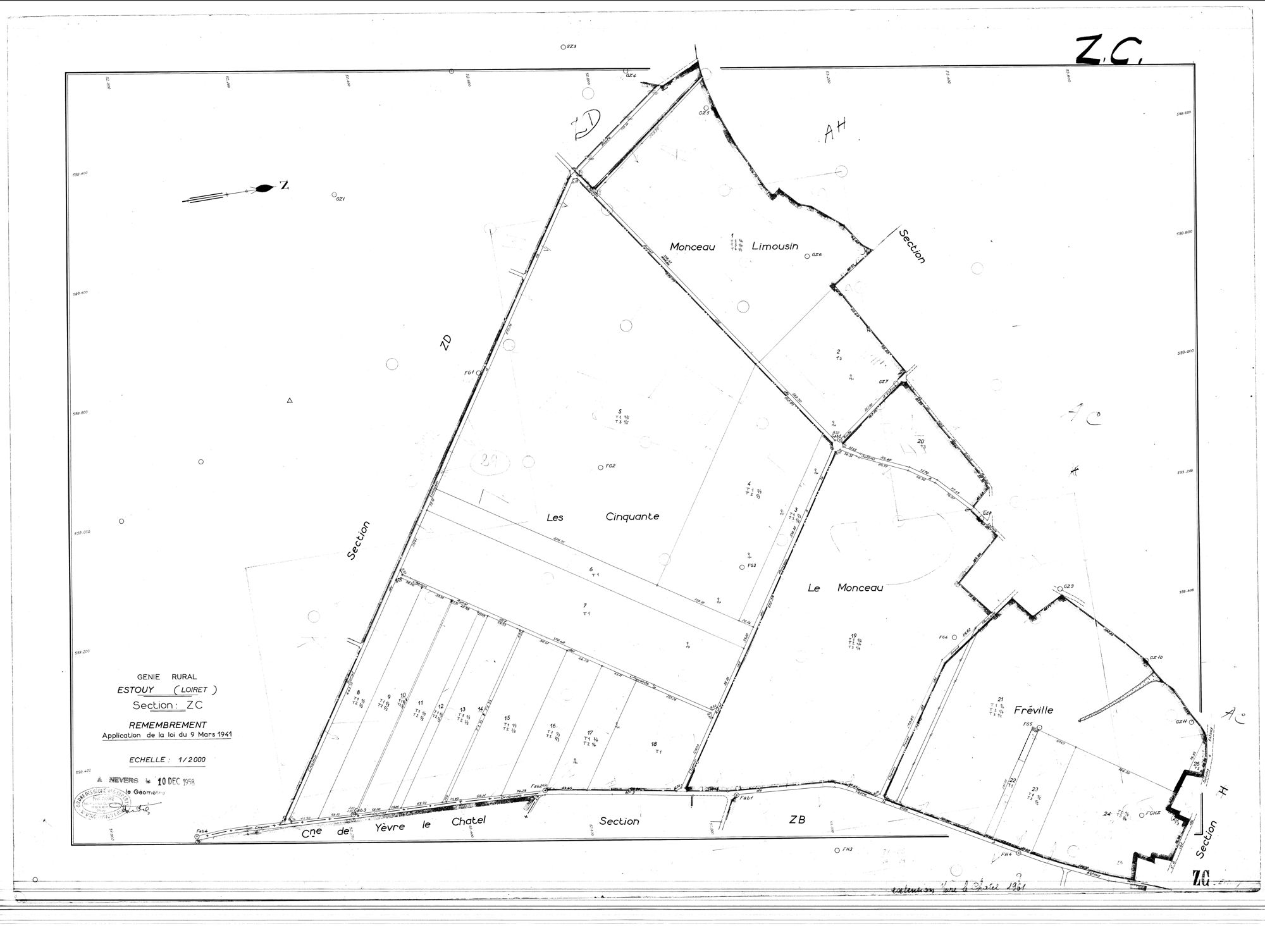 Estouy - Sections