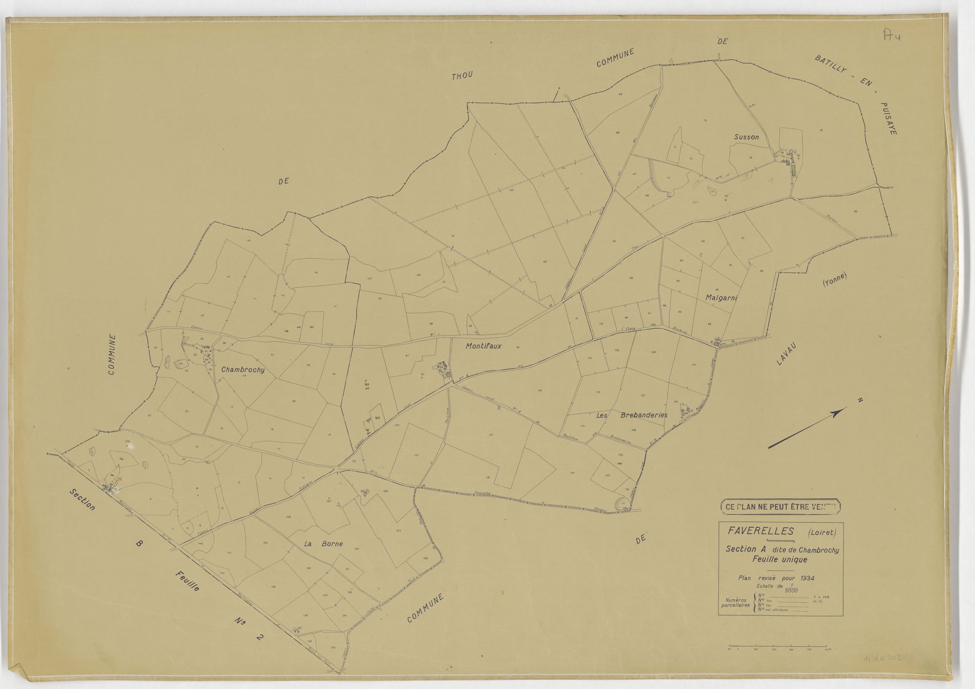 Faverelles - Sections