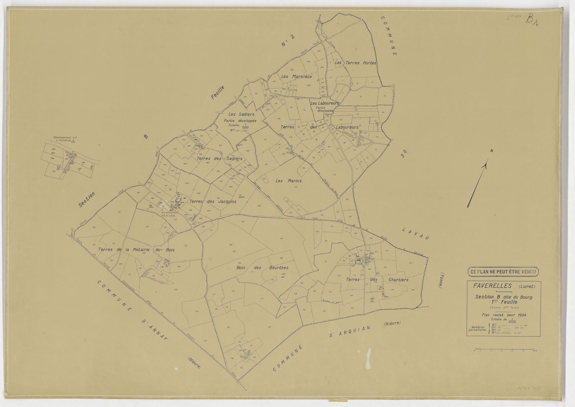 Faverelles - Sections