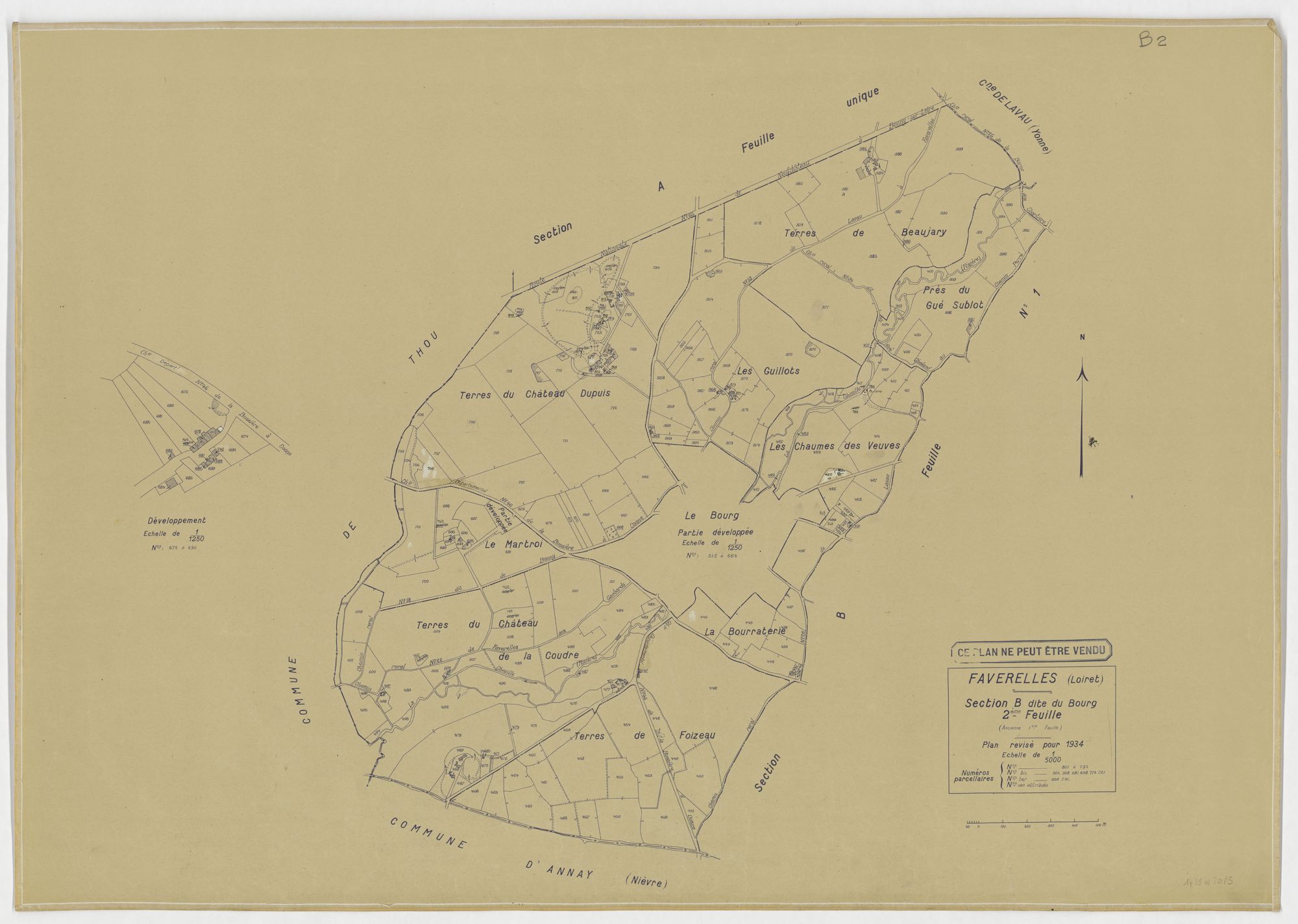 Faverelles - Sections