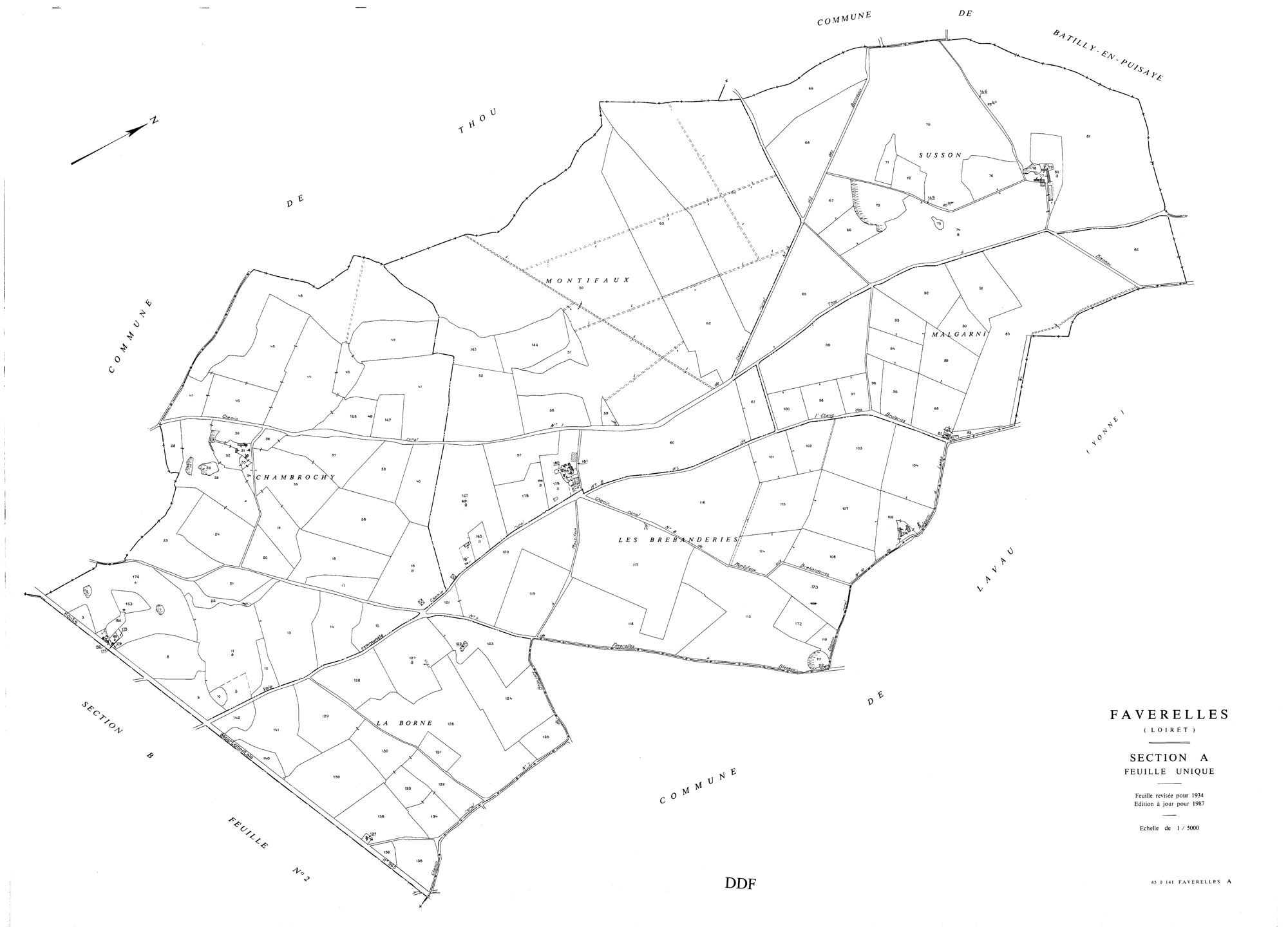 Faverelles - Sections