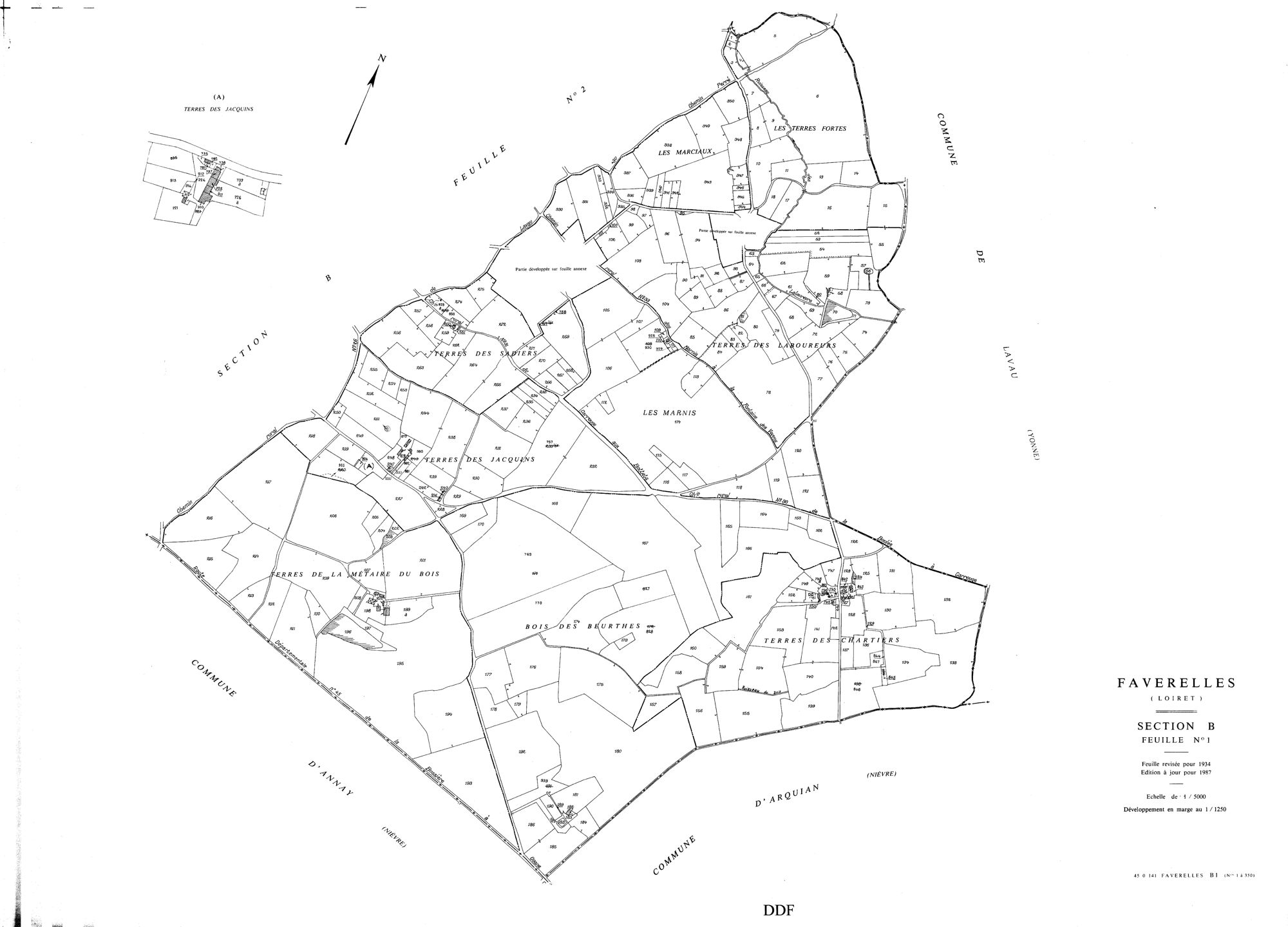 Faverelles - Sections