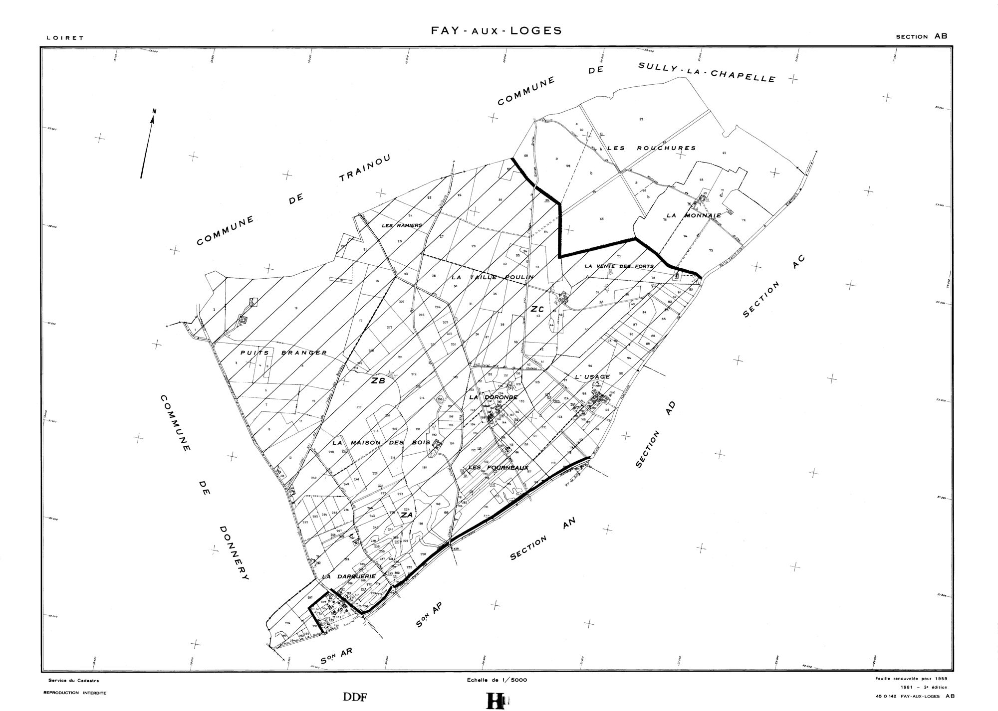 Fay-aux-Loges - Sections