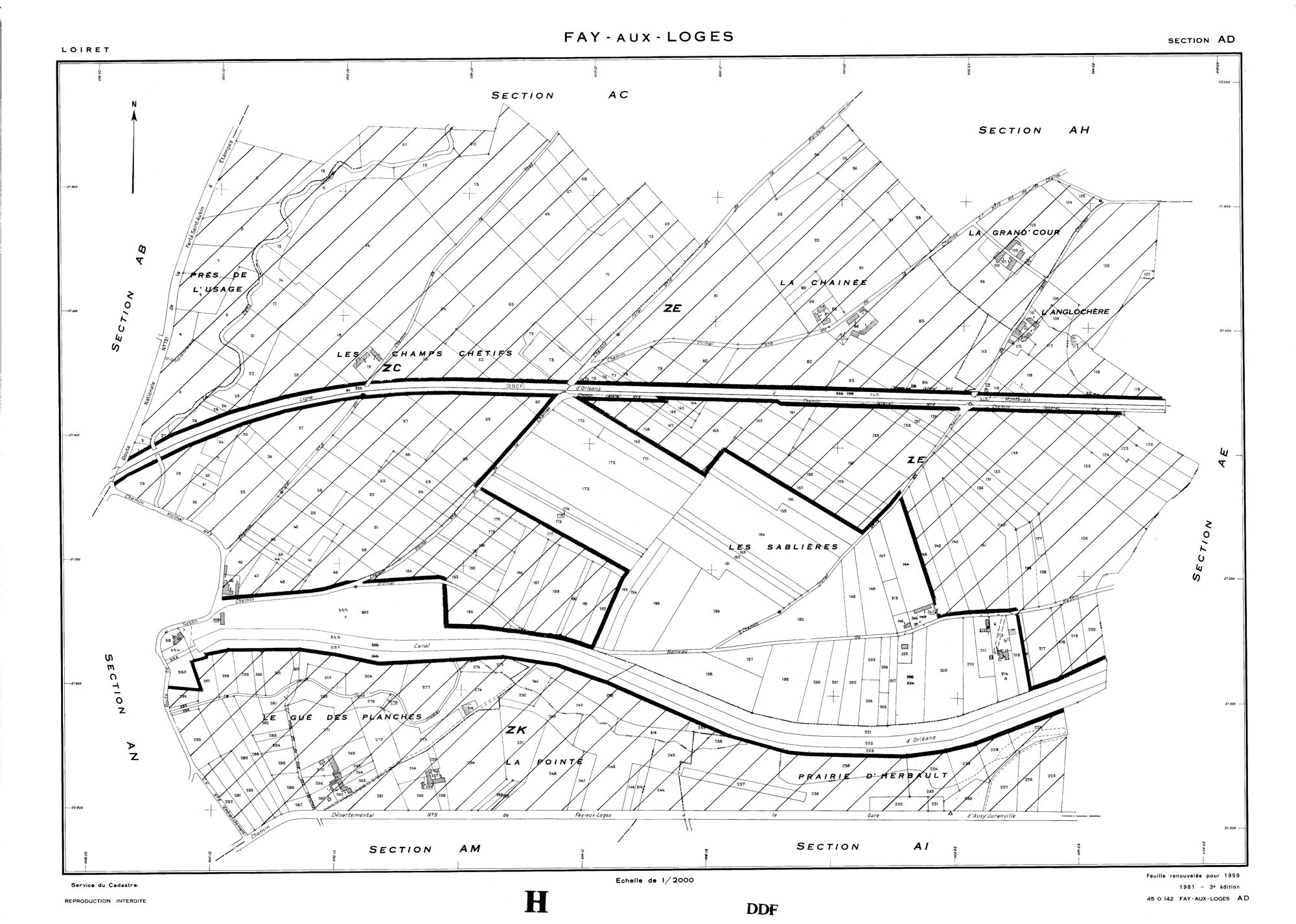Fay-aux-Loges - Sections