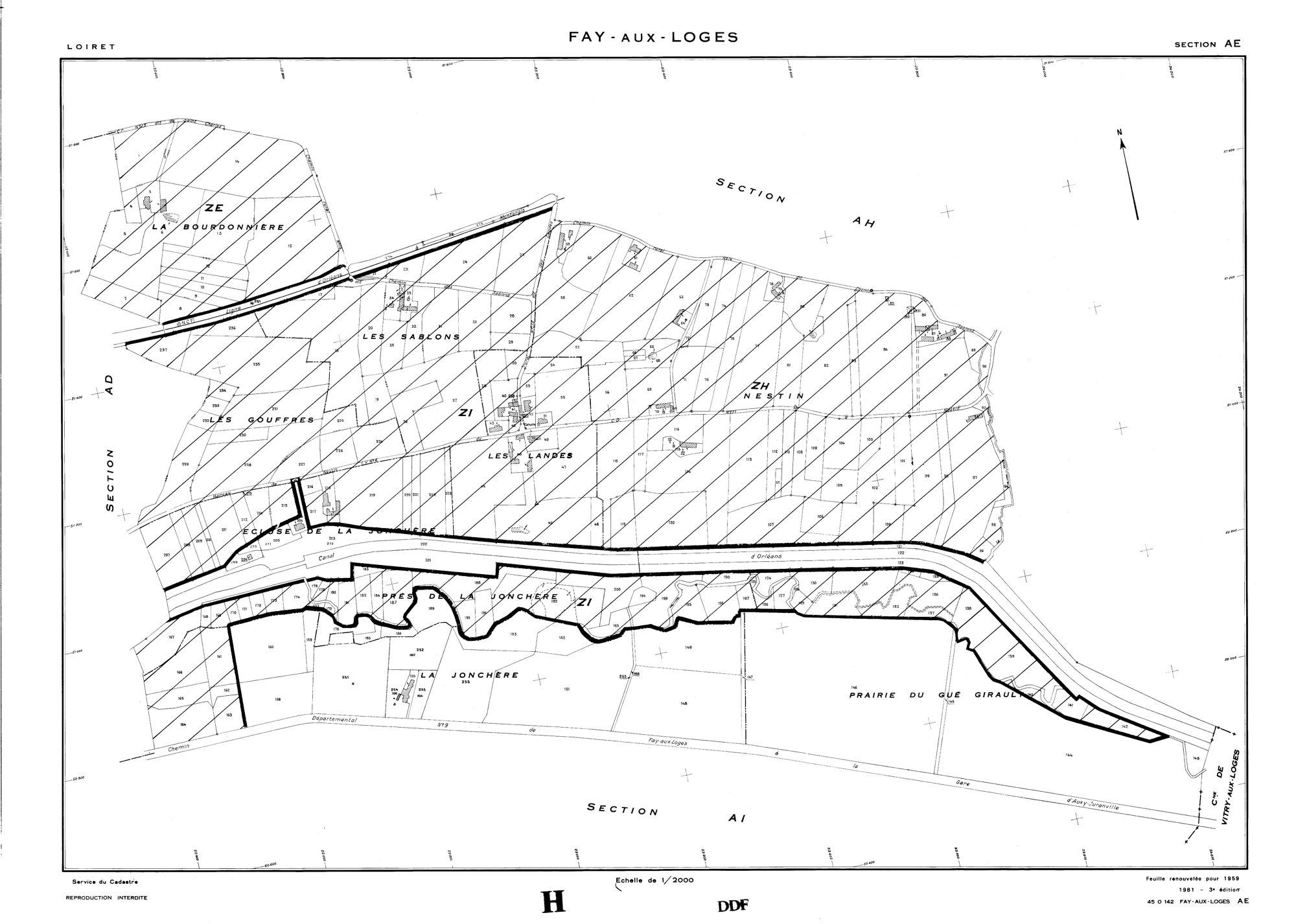 Fay-aux-Loges - Sections