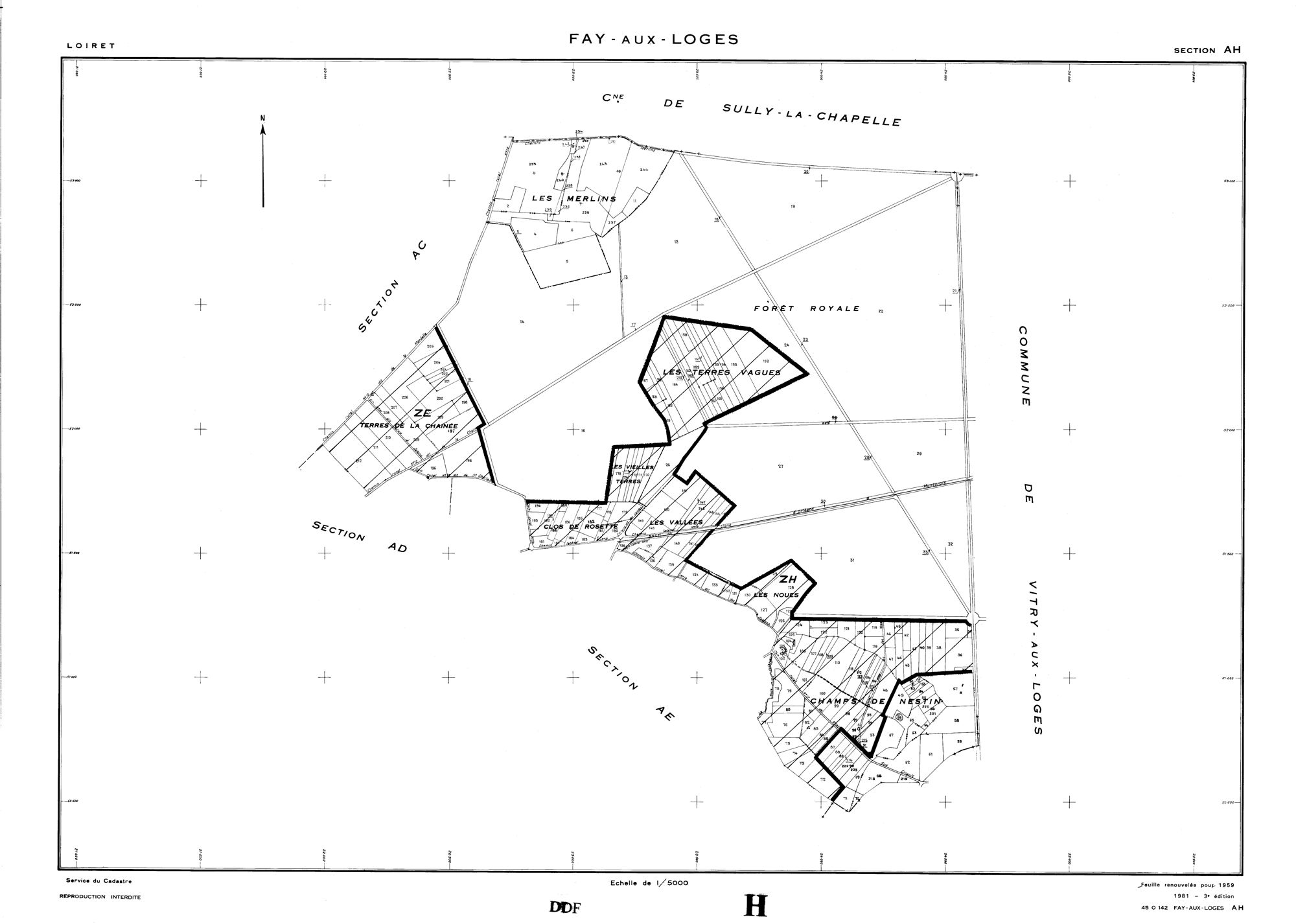 Fay-aux-Loges - Sections