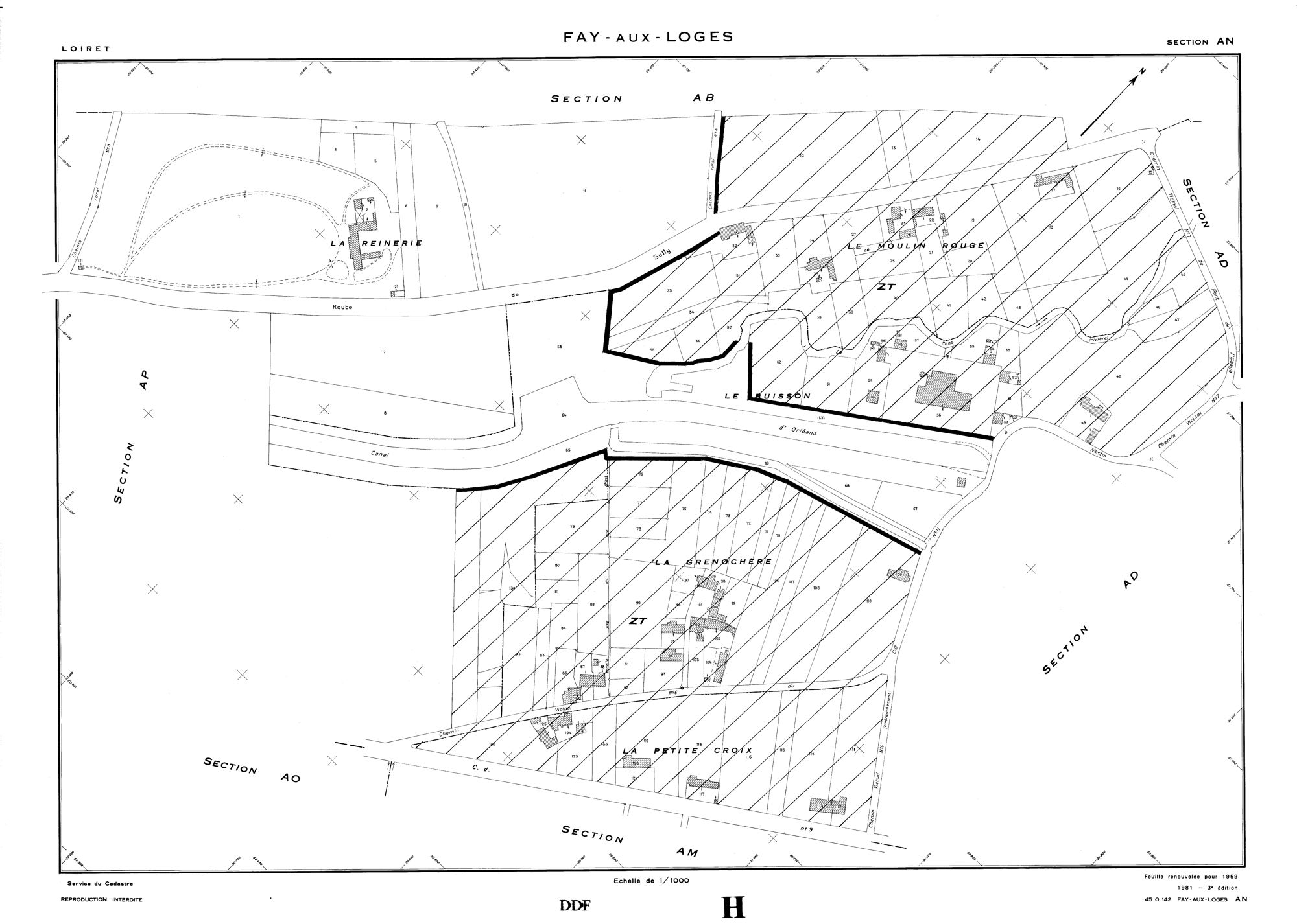 Fay-aux-Loges - Sections