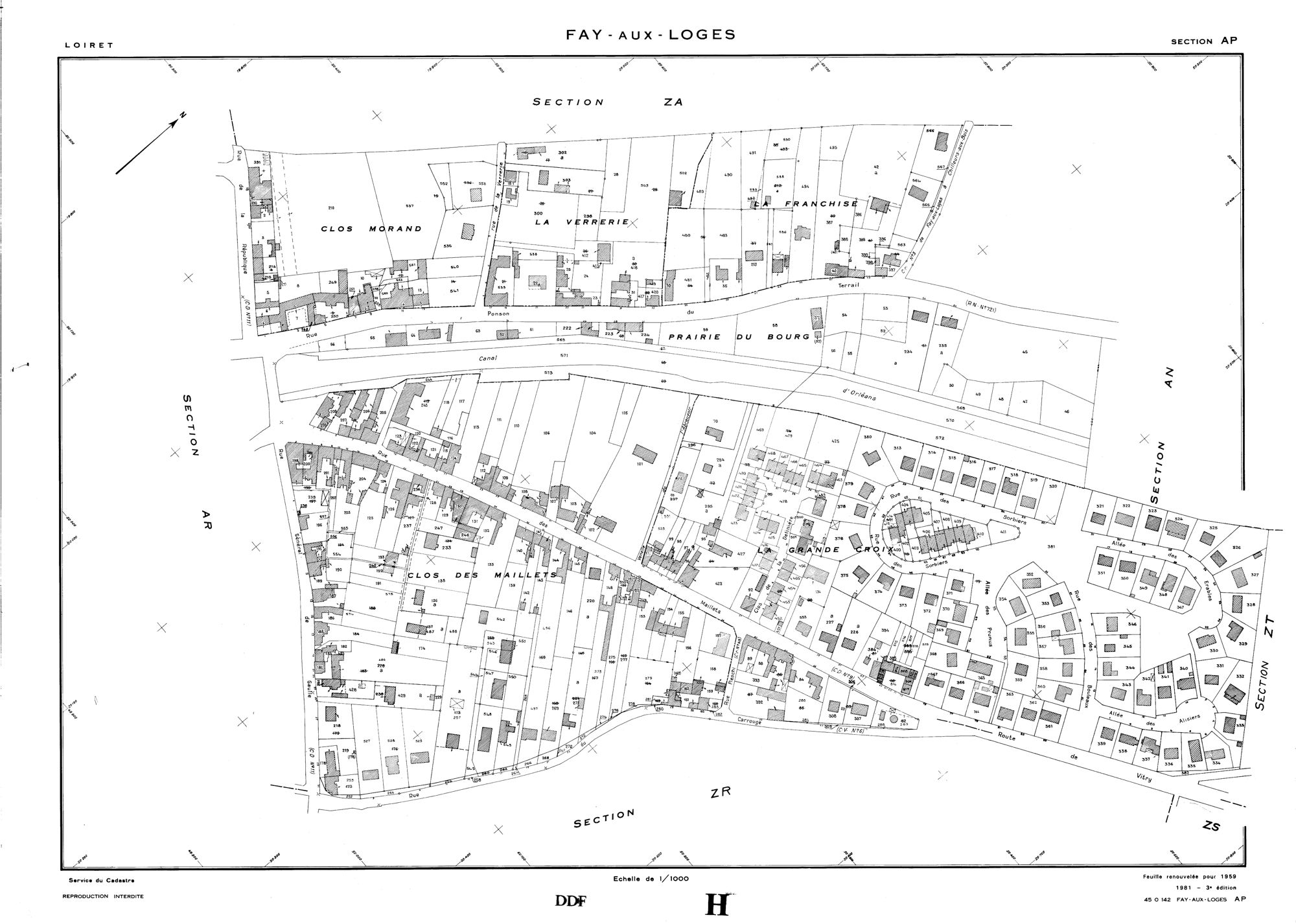 Fay-aux-Loges - Sections