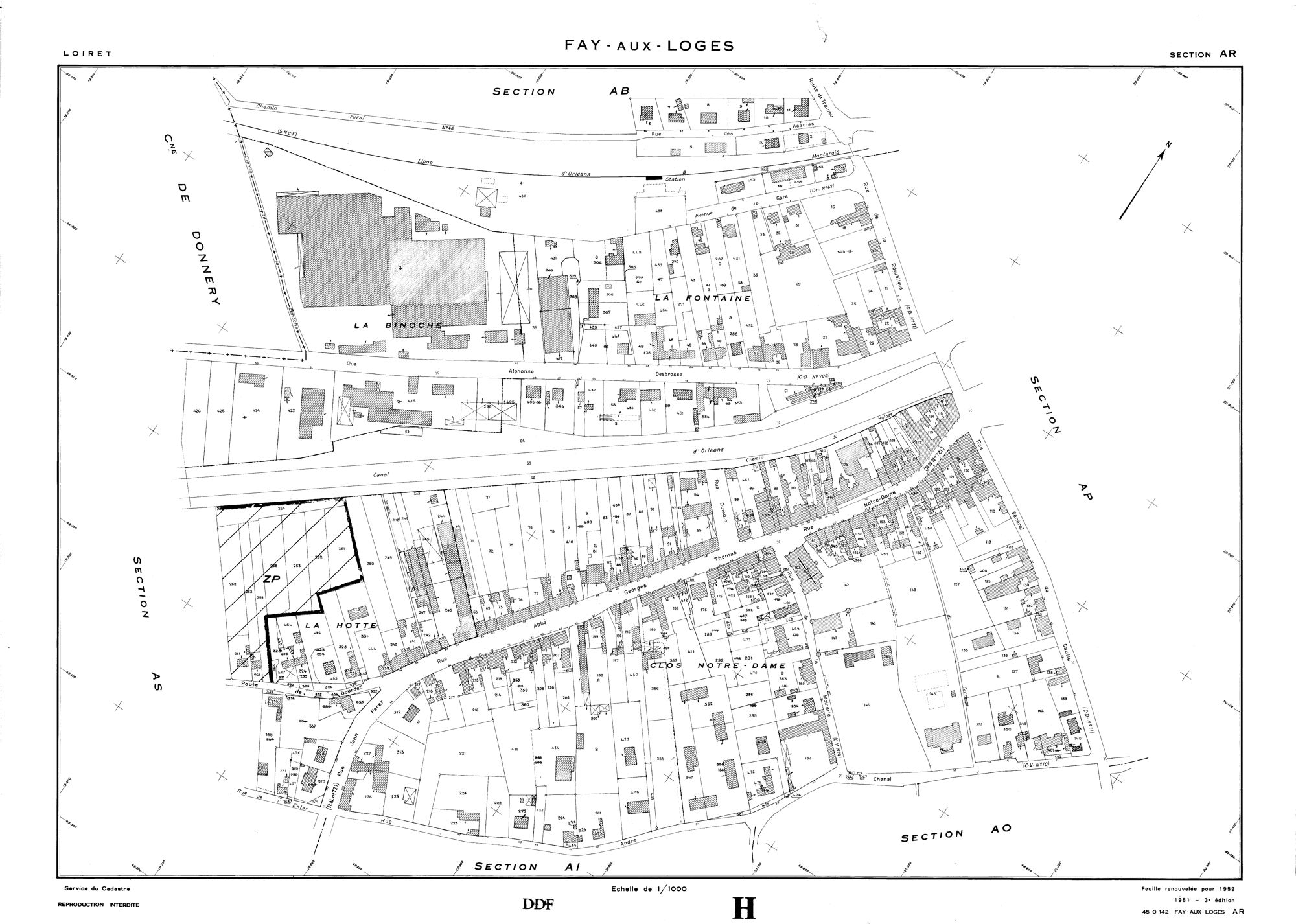 Fay-aux-Loges - Sections