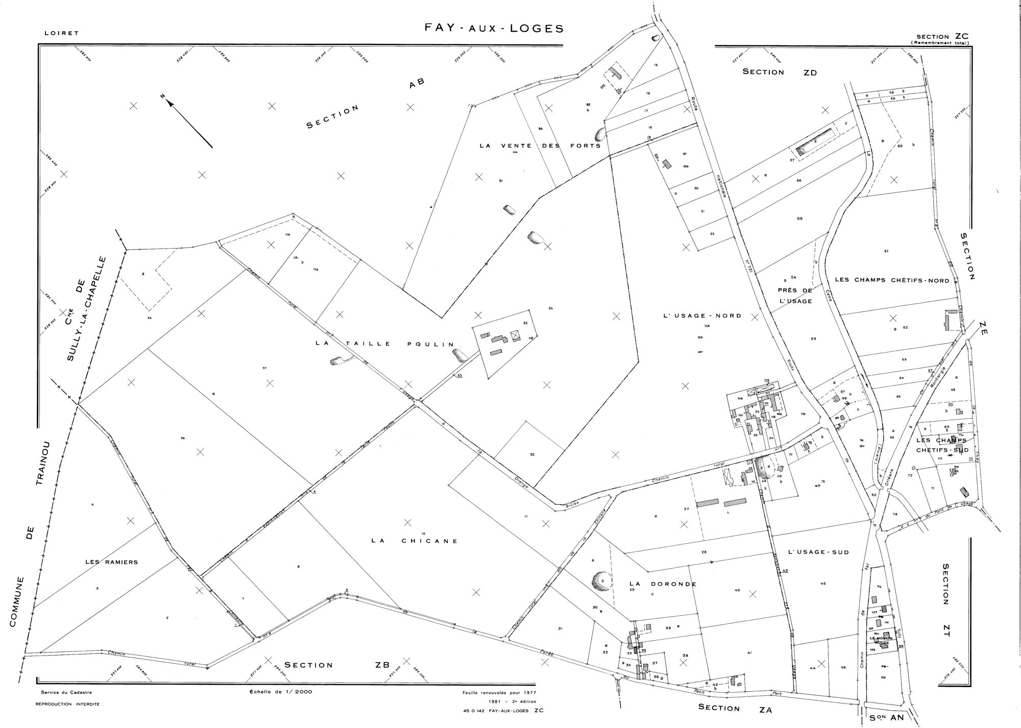 Fay-aux-Loges - Sections