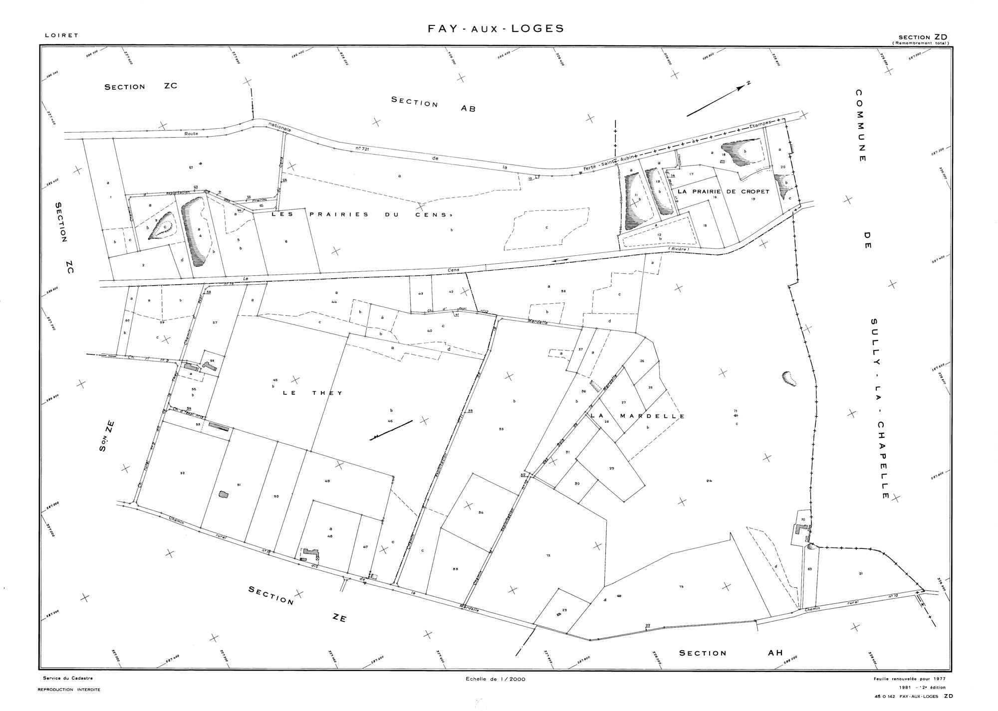 Fay-aux-Loges - Sections