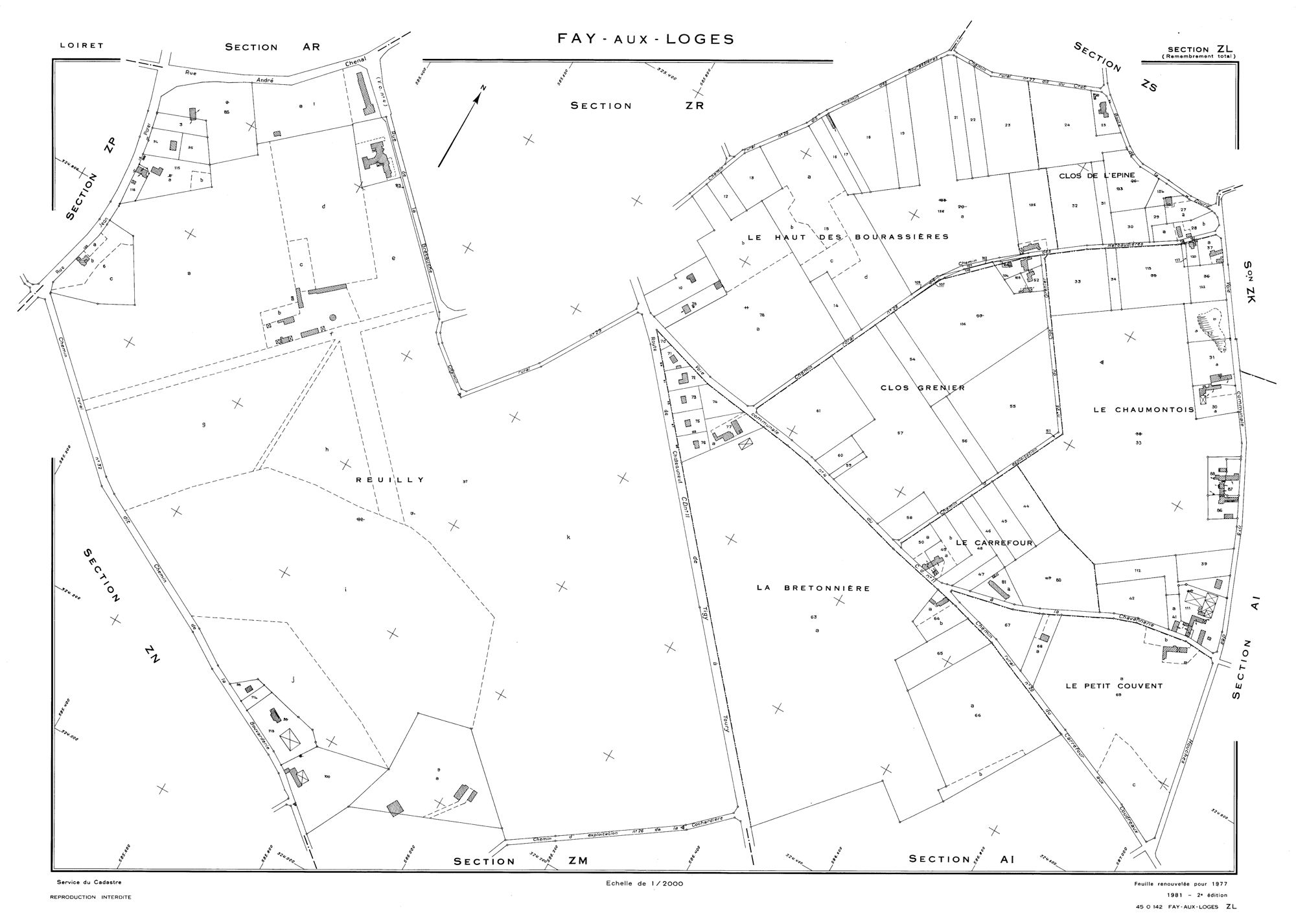 Fay-aux-Loges - Sections