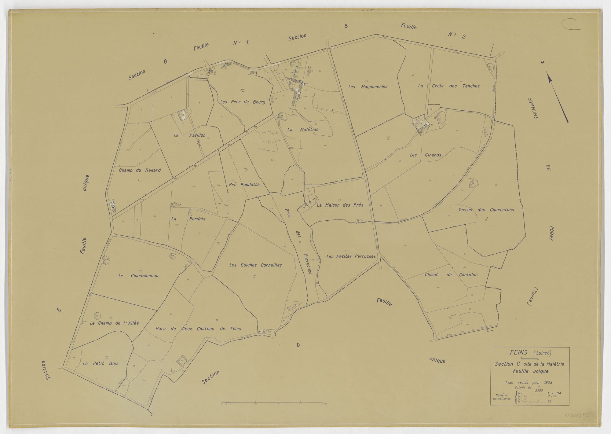 Feins-en-Gâtinais - Sections