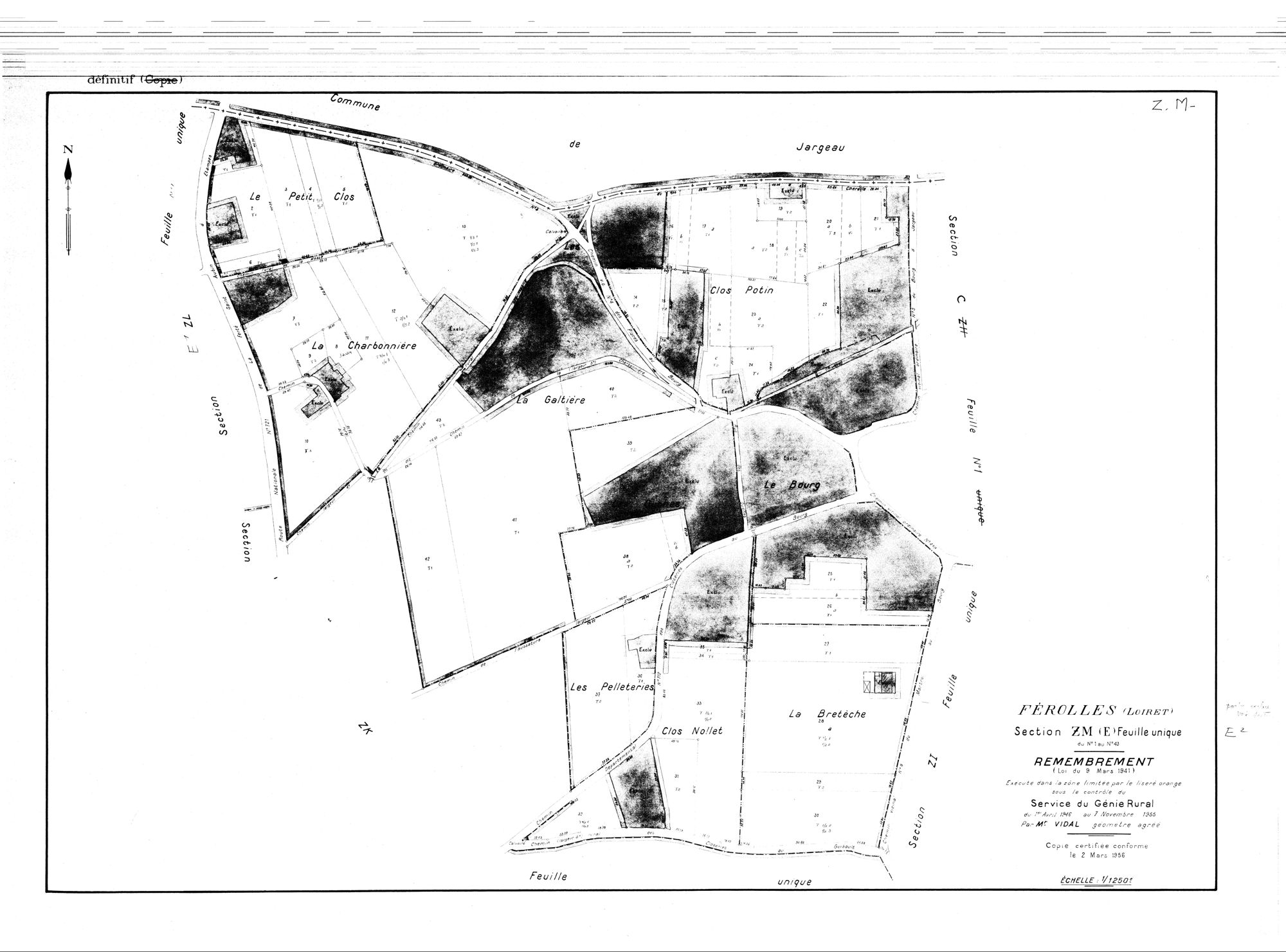 Férolles - Sections