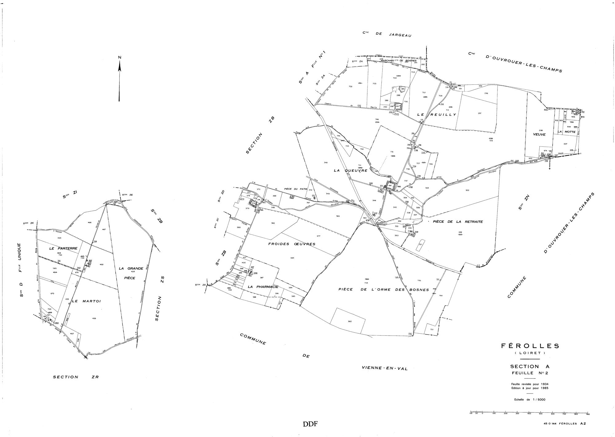 Férolles - Sections