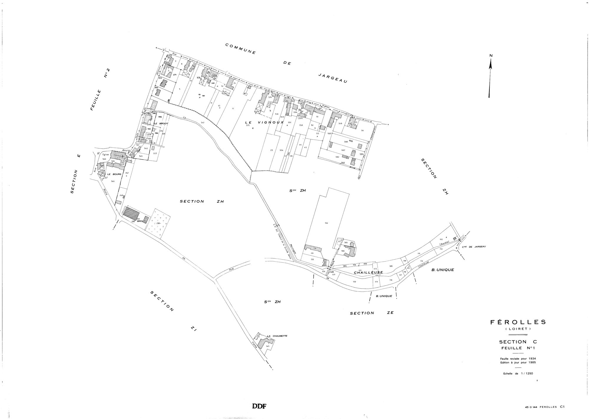 Férolles - Sections