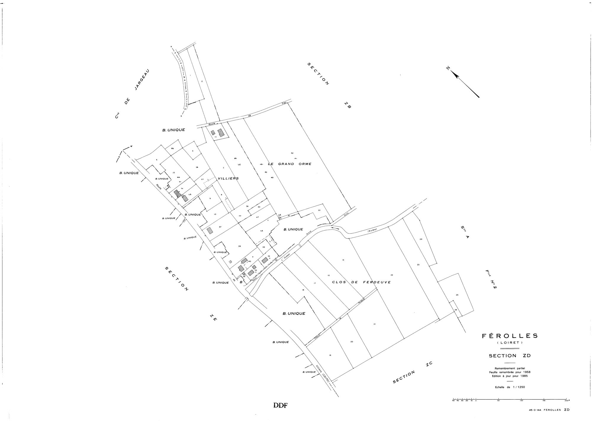 Férolles - Sections