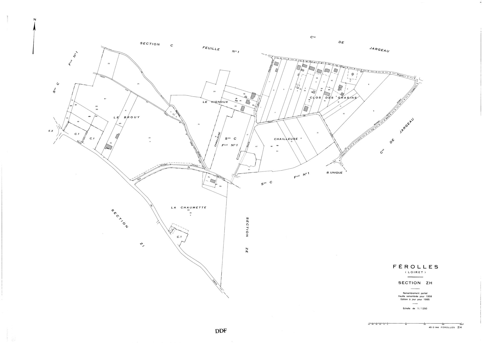 Férolles - Sections
