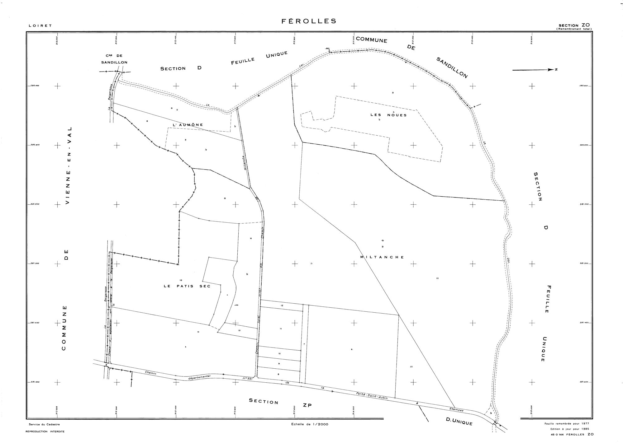 Férolles - Sections