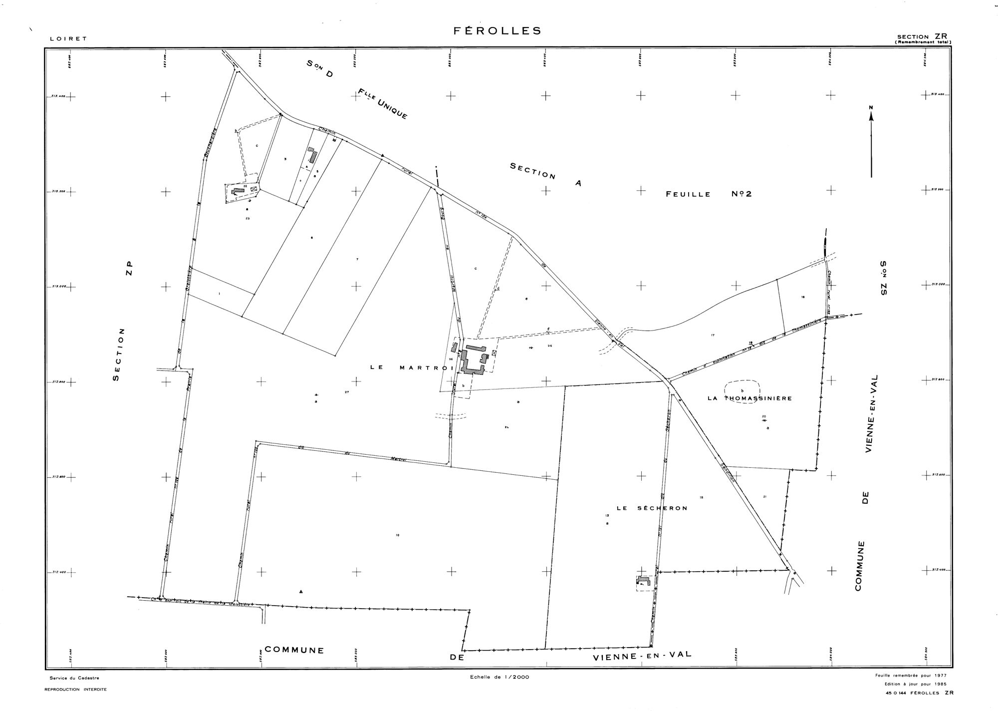 Férolles - Sections
