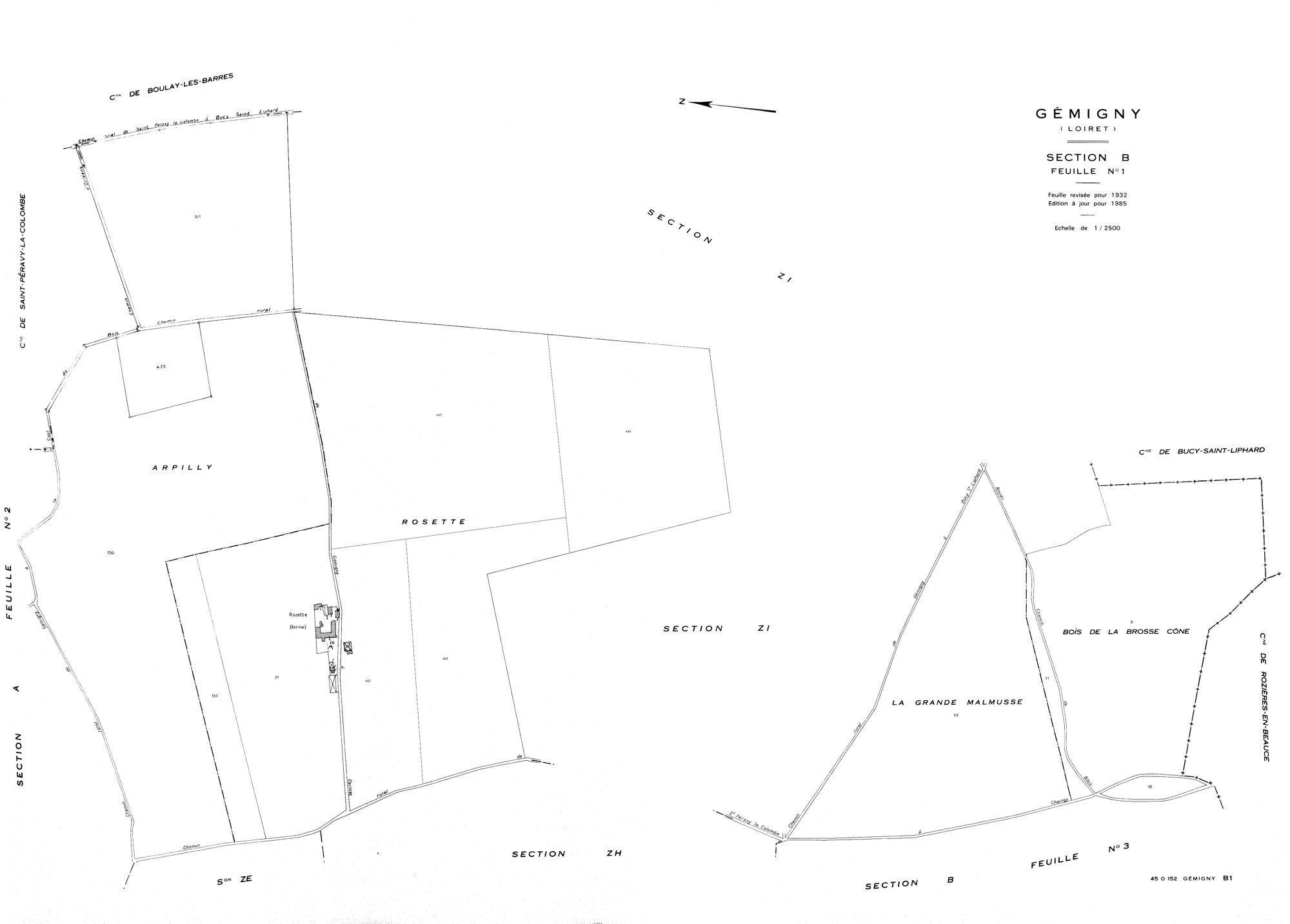 Gémigny - Sections