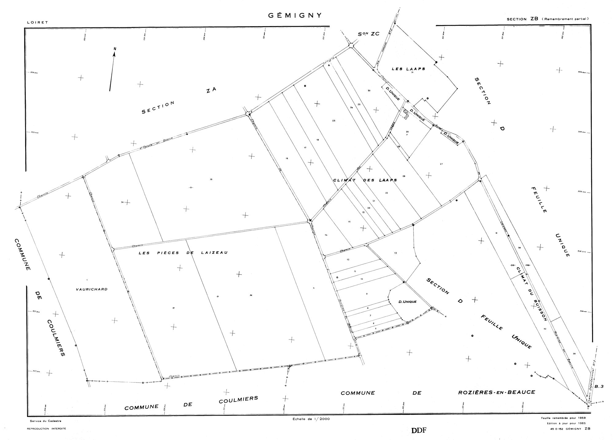 Gémigny - Sections