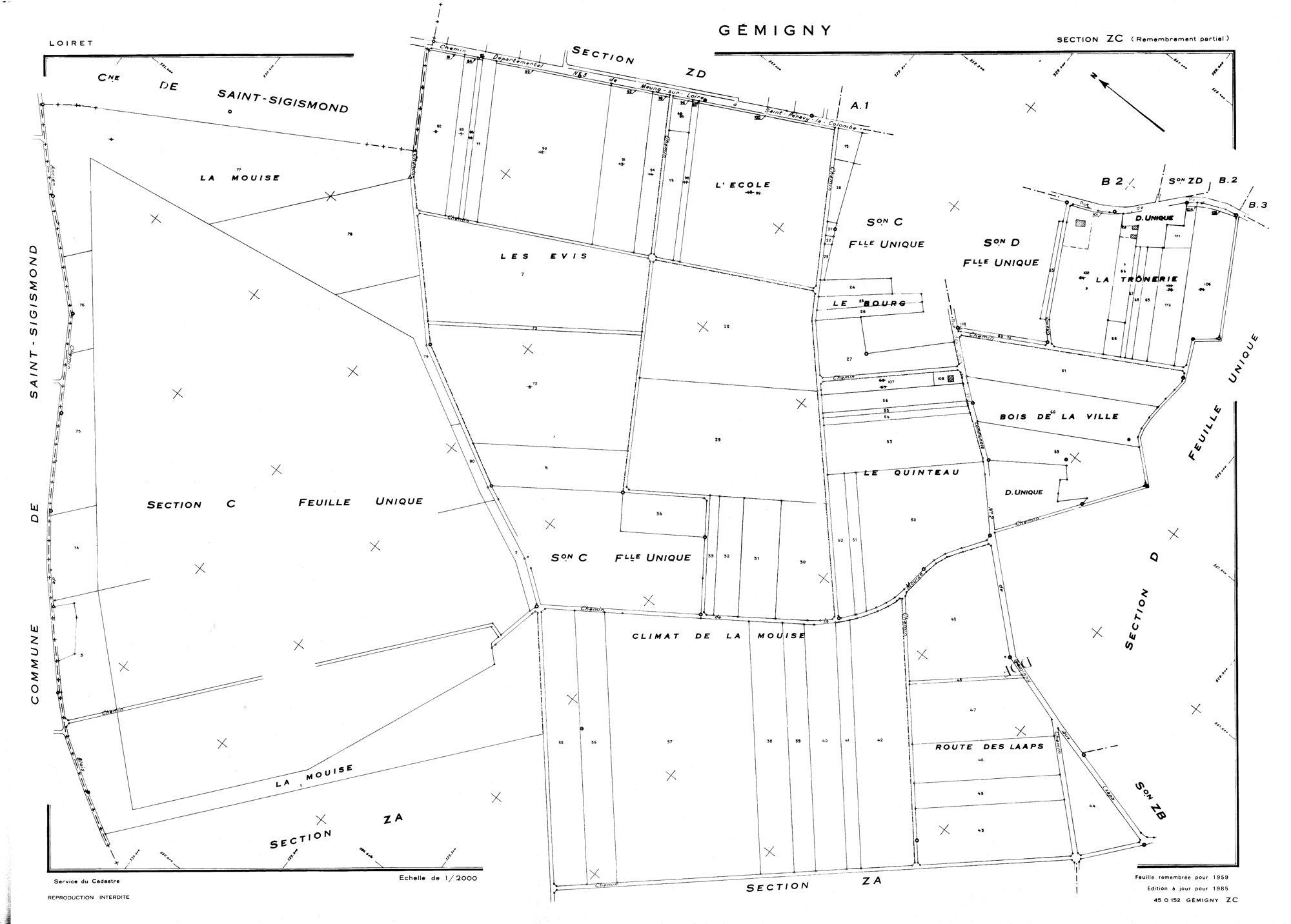 Gémigny - Sections