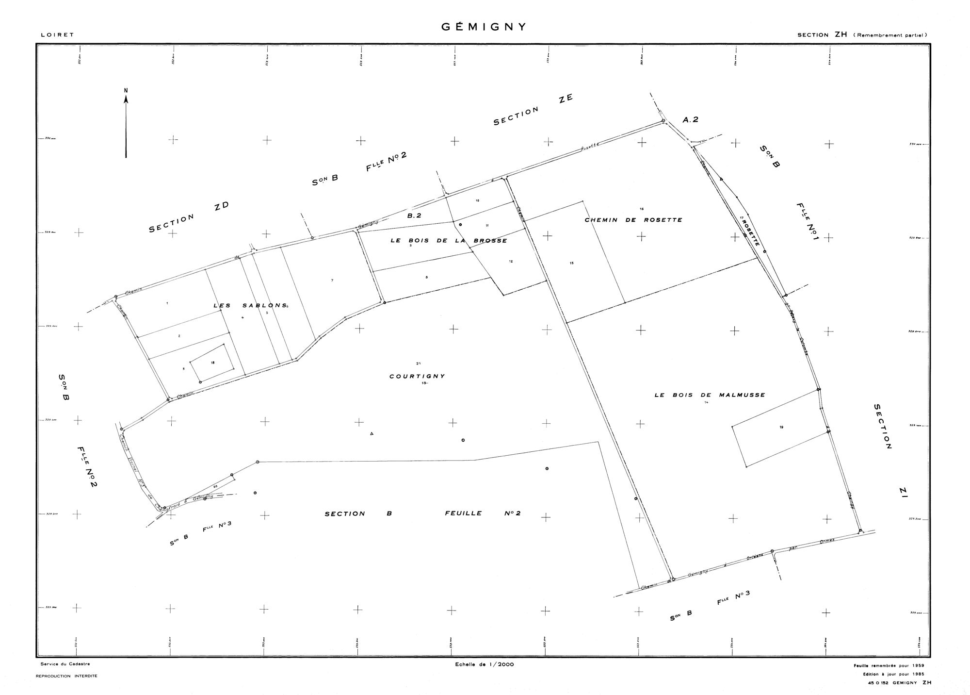 Gémigny - Sections