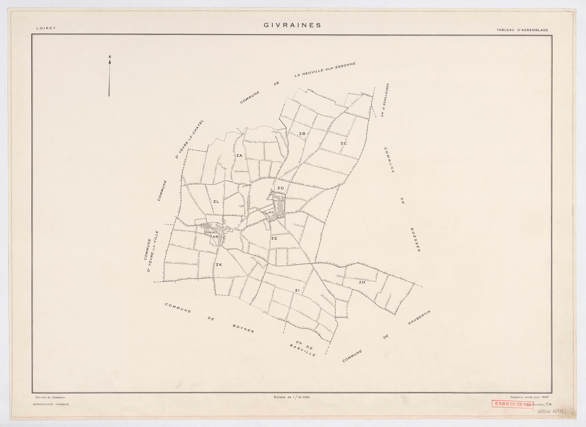 Givraines - Tableau d'assemblage