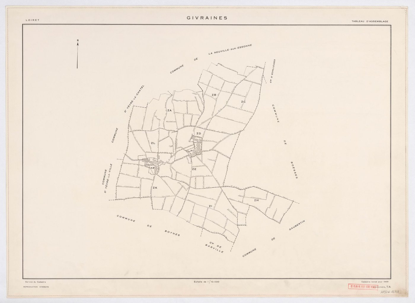 Givraines - Tableau d'assemblage