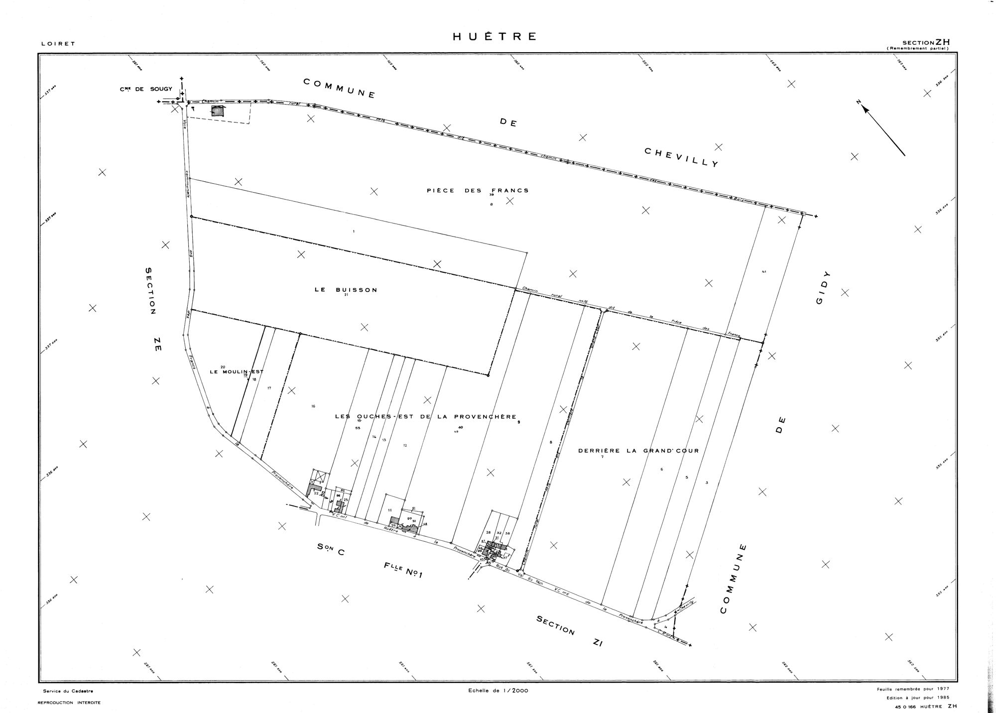 Huêtre - Sections