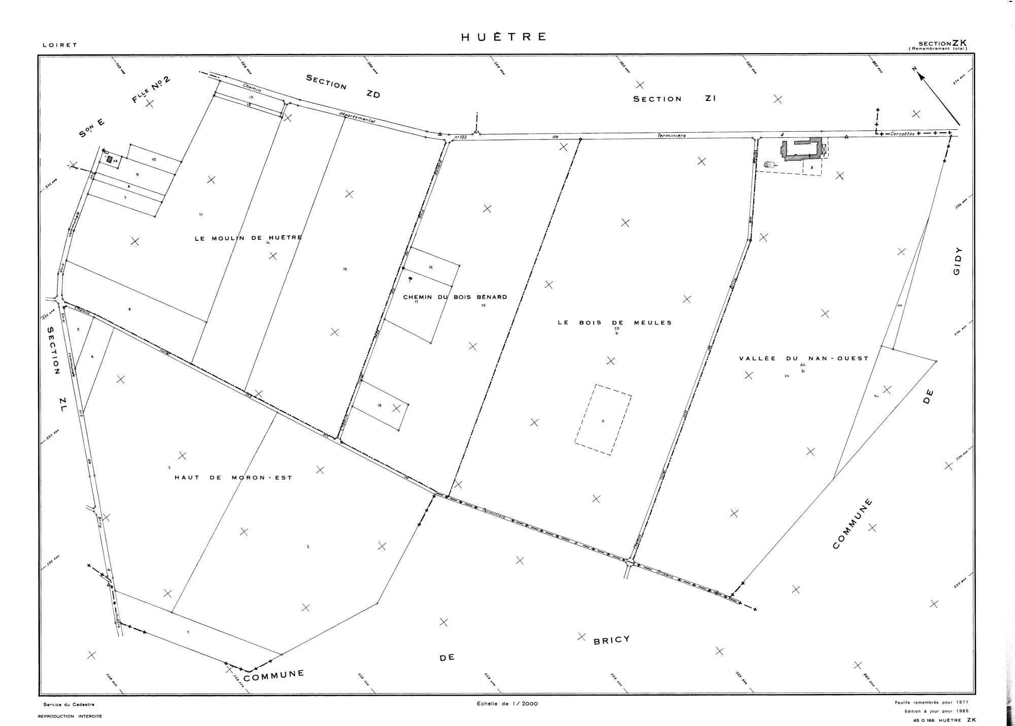 Huêtre - Sections