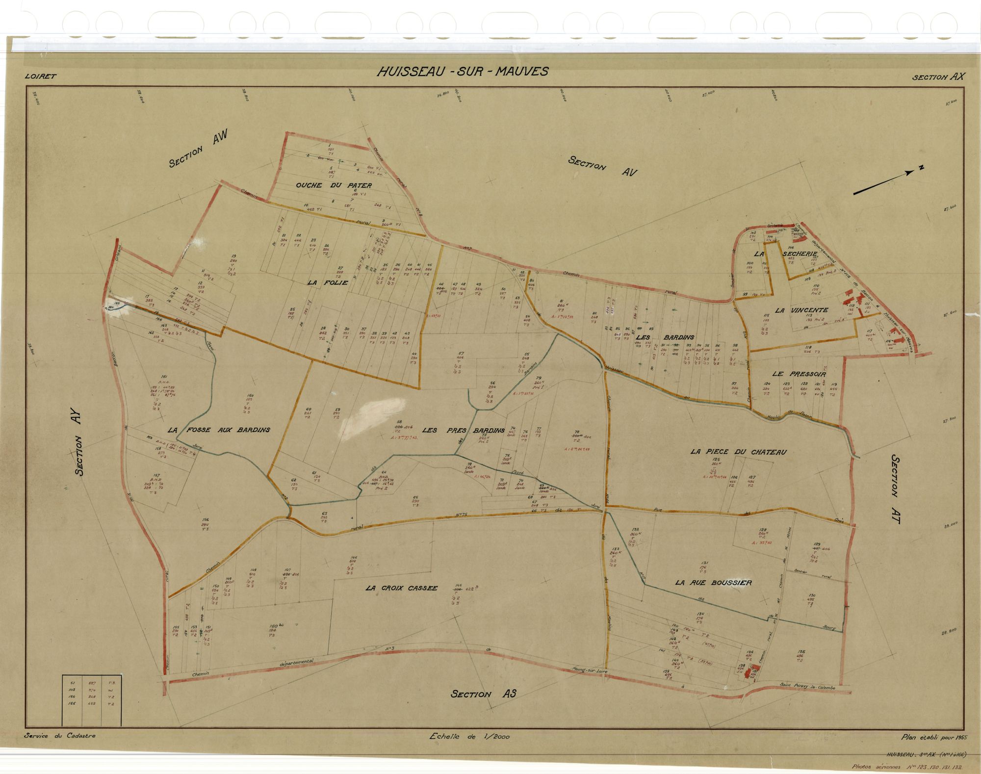 Huisseau-sur-Mauves - Sections